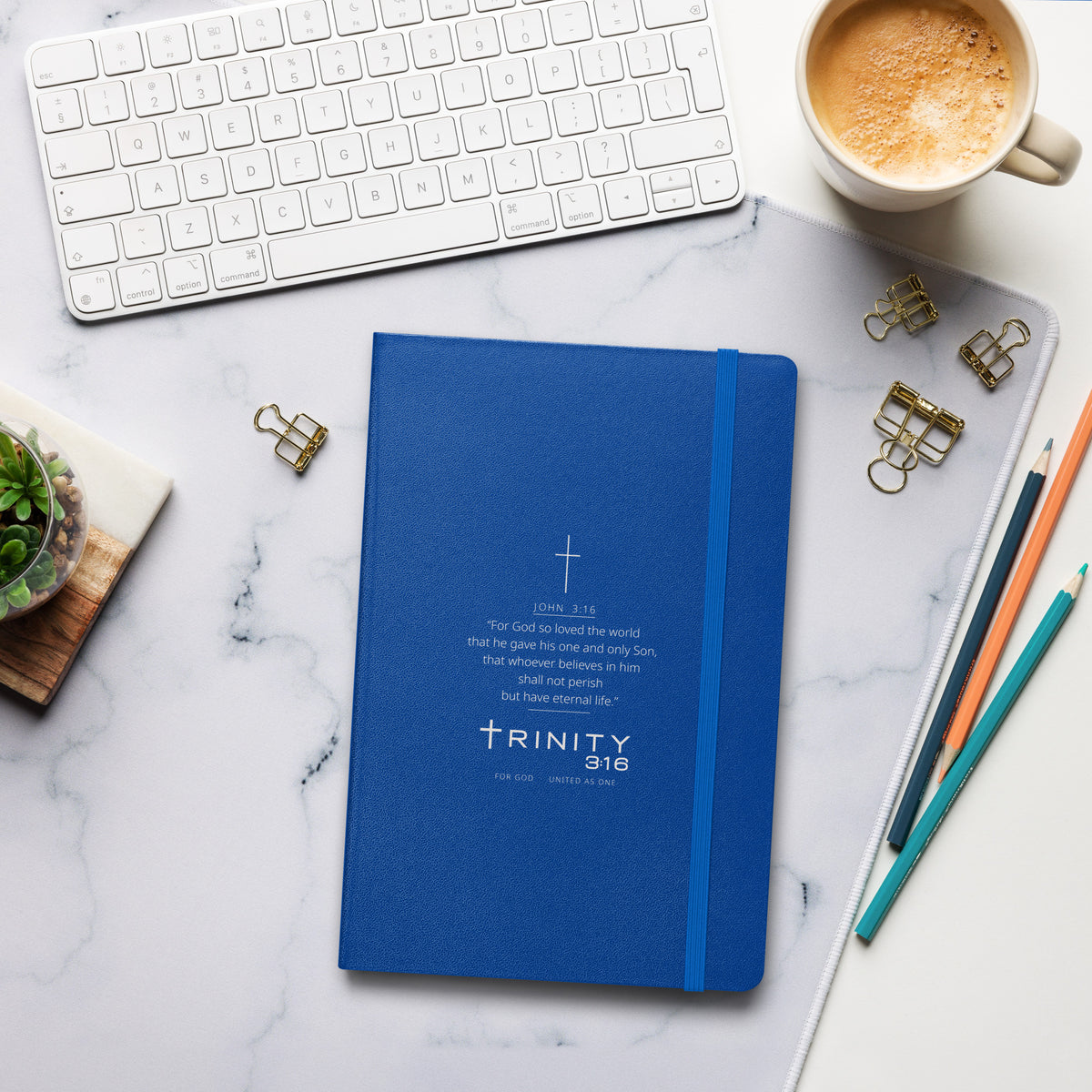 John 3:16 Christian journal cover — Trinity 3:16 faith apparel