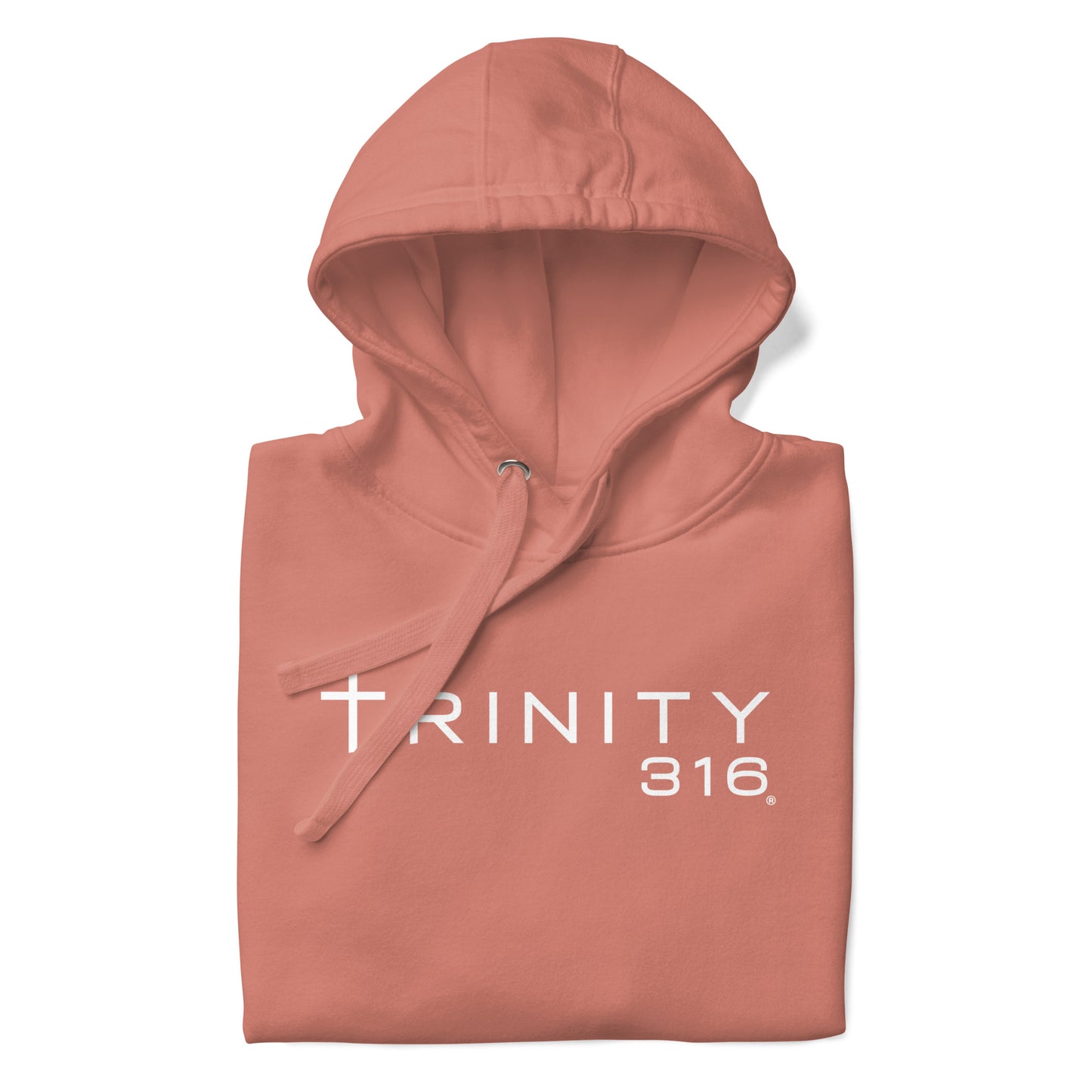 Unisex premium hoodie in dusty rose, featuring a stylish front design, perfect for casual wear and comfort.