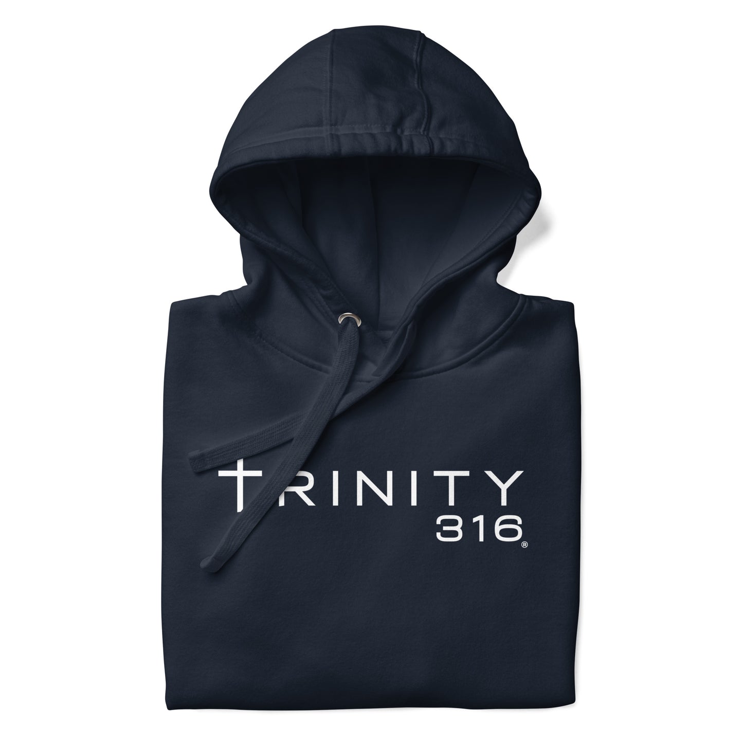 Unisex premium navy blazer hoodie displayed from the front, showcasing a stylish and comfortable design.