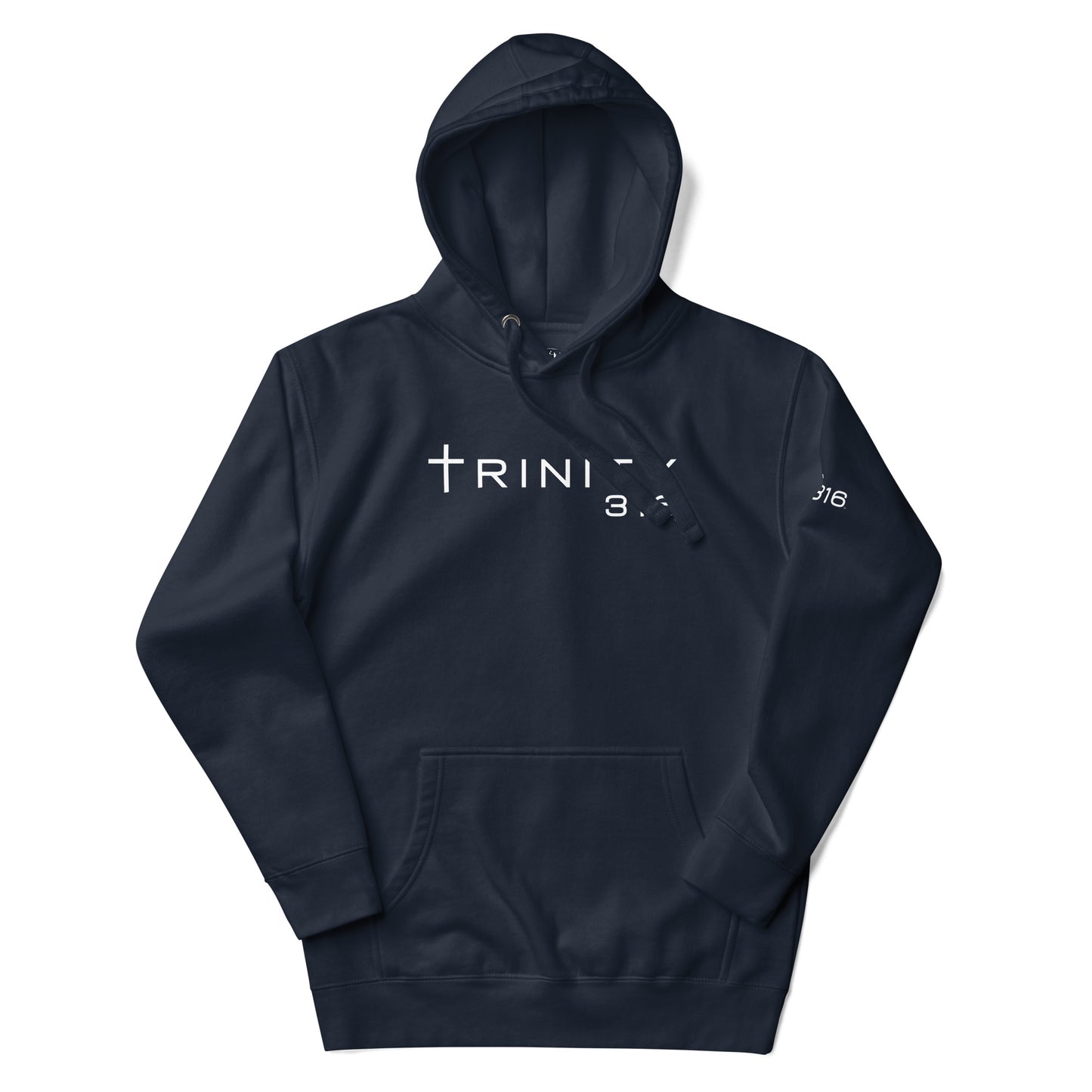 Unisex premium navy blazer hoodie displayed from the front, showcasing a stylish and comfortable design.