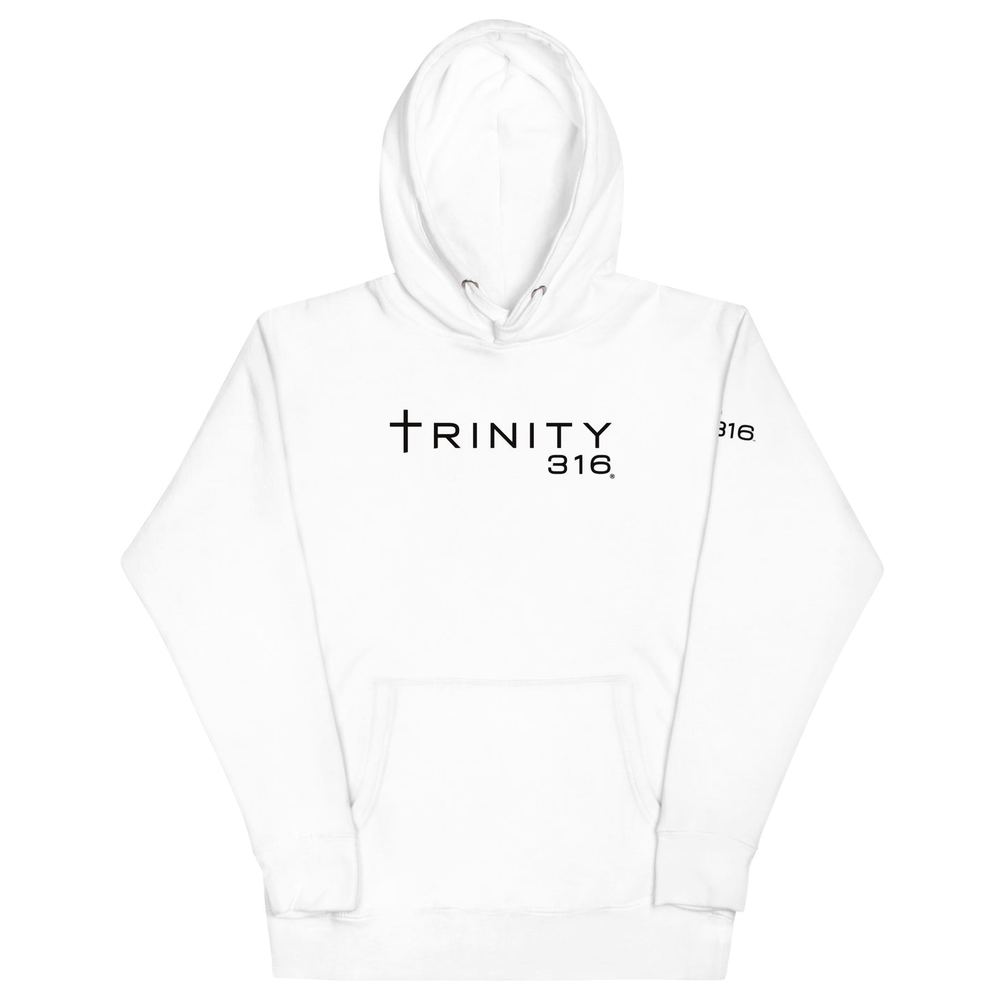 Unisex premium white hoodie featuring a lion king design, perfect for stylish and comfortable wear.