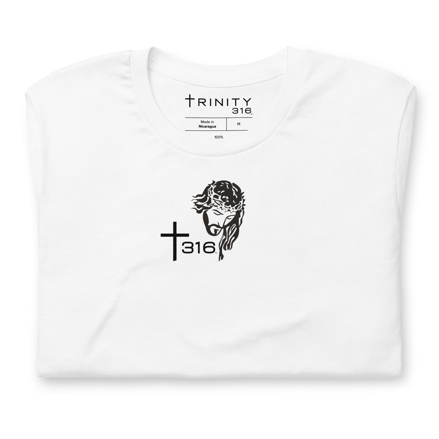Front view of a white staple t-shirt, showcasing its classic design and versatile style for everyday wear.