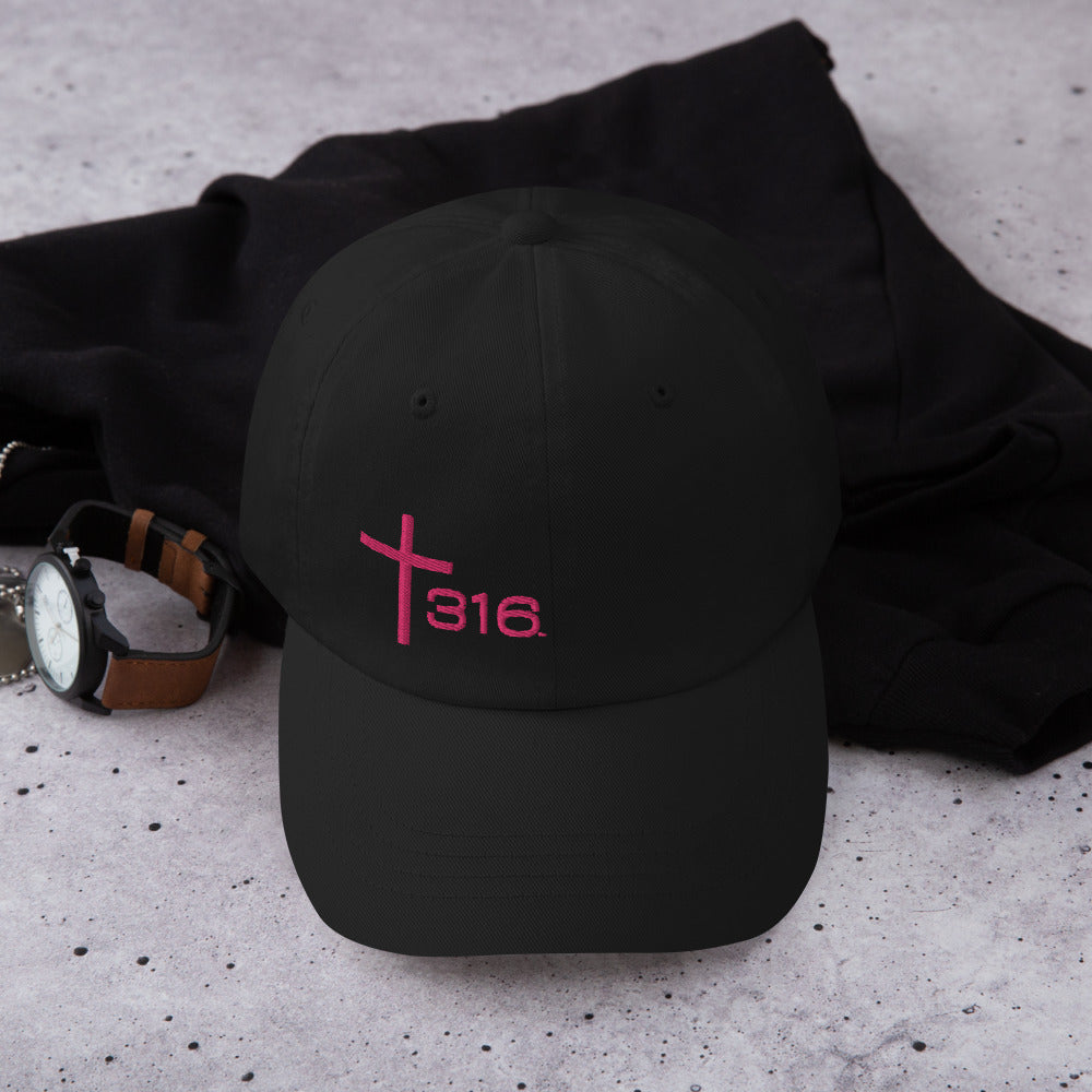 Trinity 316 ICON Unstructured Adjustable Hat | Deep Pink - Black (Limited Edition)