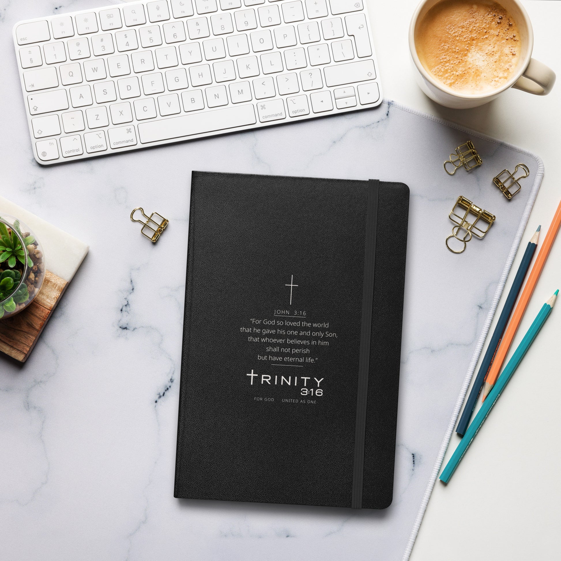 John 3:16 Christian journal cover — Trinity 3:16 faith apparel