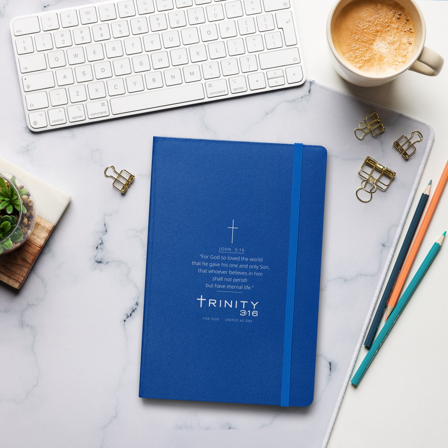 John 3:16 Christian journal cover — Trinity 3:16 faith apparel