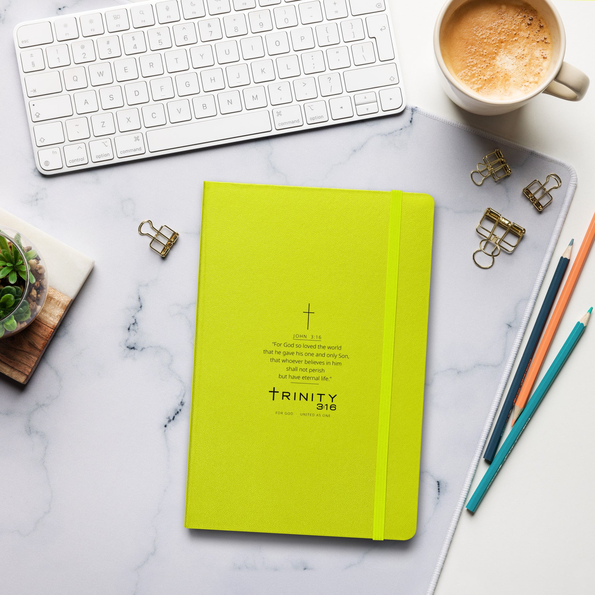 John 3:16 Christian journal cover — Trinity 3:16 faith apparel