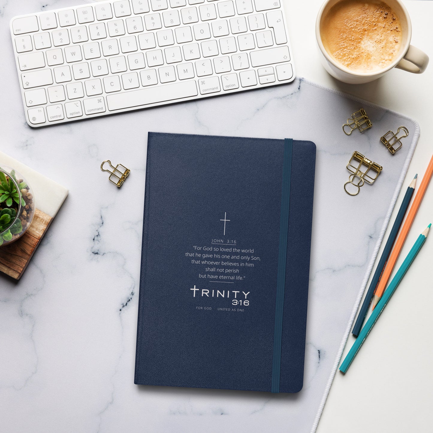 John 3:16 Christian journal cover — Trinity 3:16 faith apparel