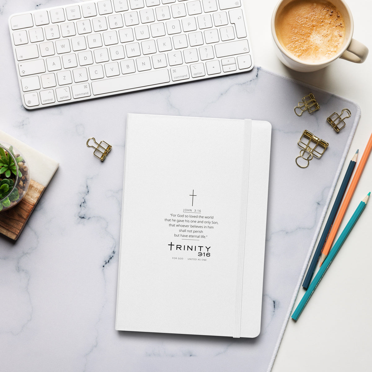 John 3:16 Christian journal cover — Trinity 3:16 faith apparel