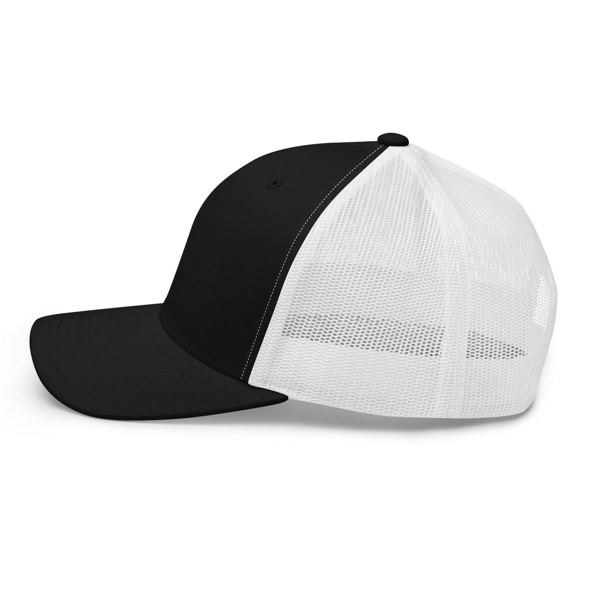T316 Icon embroidered Christian trucker hat in black/white — Trinity 3:16 faith apparel