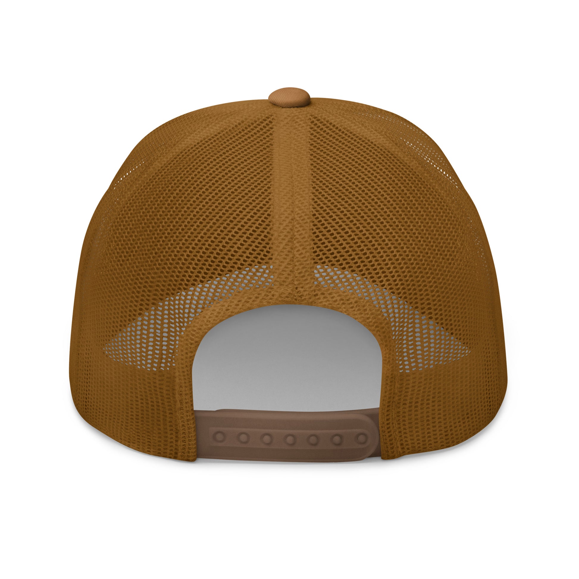 T316 Icon embroidered Christian trucker hat in caramel — Trinity 3:16 faith apparel