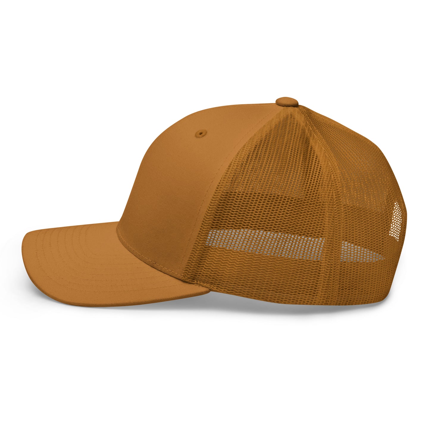 T316 Icon embroidered Christian trucker hat in caramel — Trinity 3:16 faith apparel