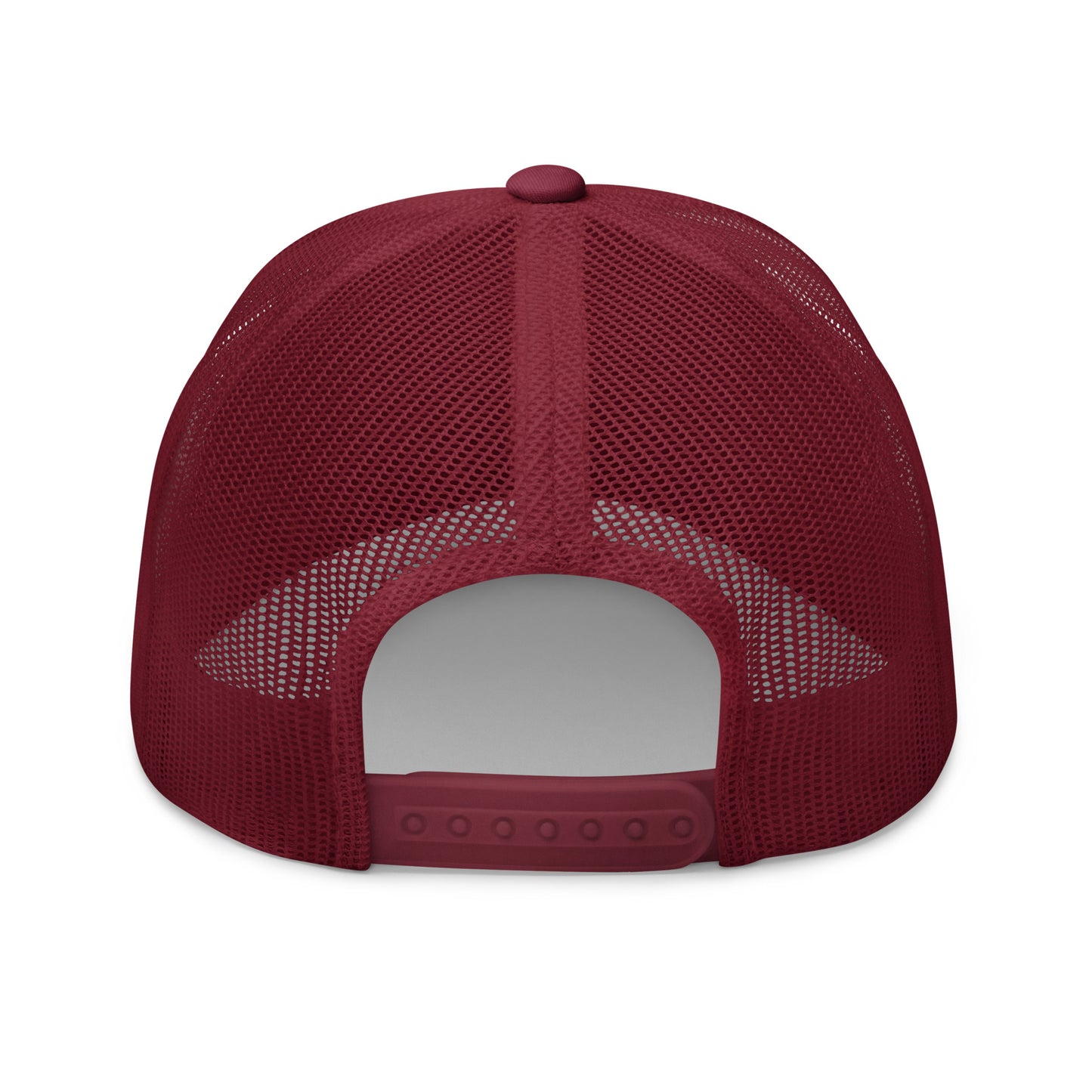 T316 Icon embroidered Christian trucker hat in cranberry — Trinity 3:16 faith apparel