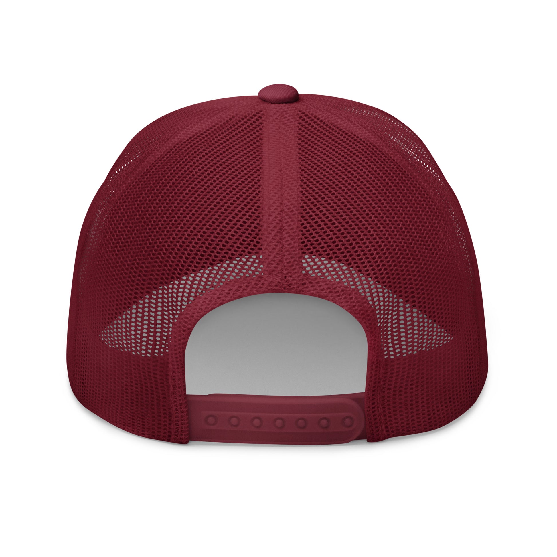 T316 Icon embroidered Christian trucker hat in cranberry — Trinity 3:16 faith apparel