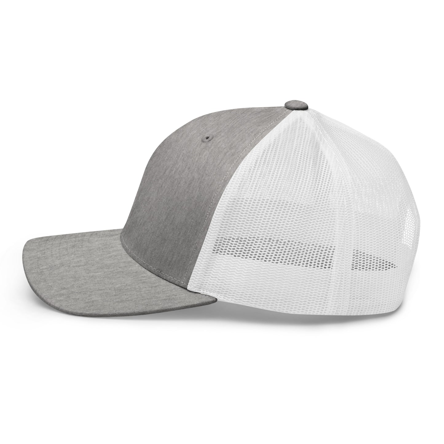 T316 Icon embroidered Christian trucker hat in heather grey/white — Trinity 3:16 faith apparel