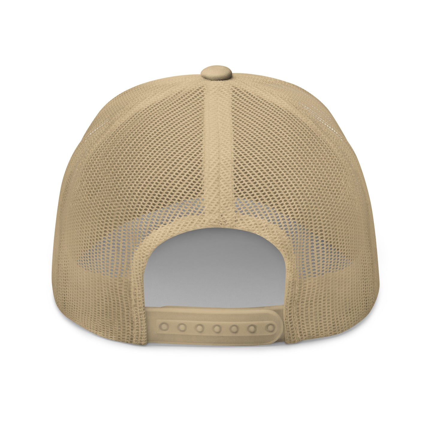 T316 Icon embroidered Christian trucker hat in khaki — Trinity 3:16 faith apparel