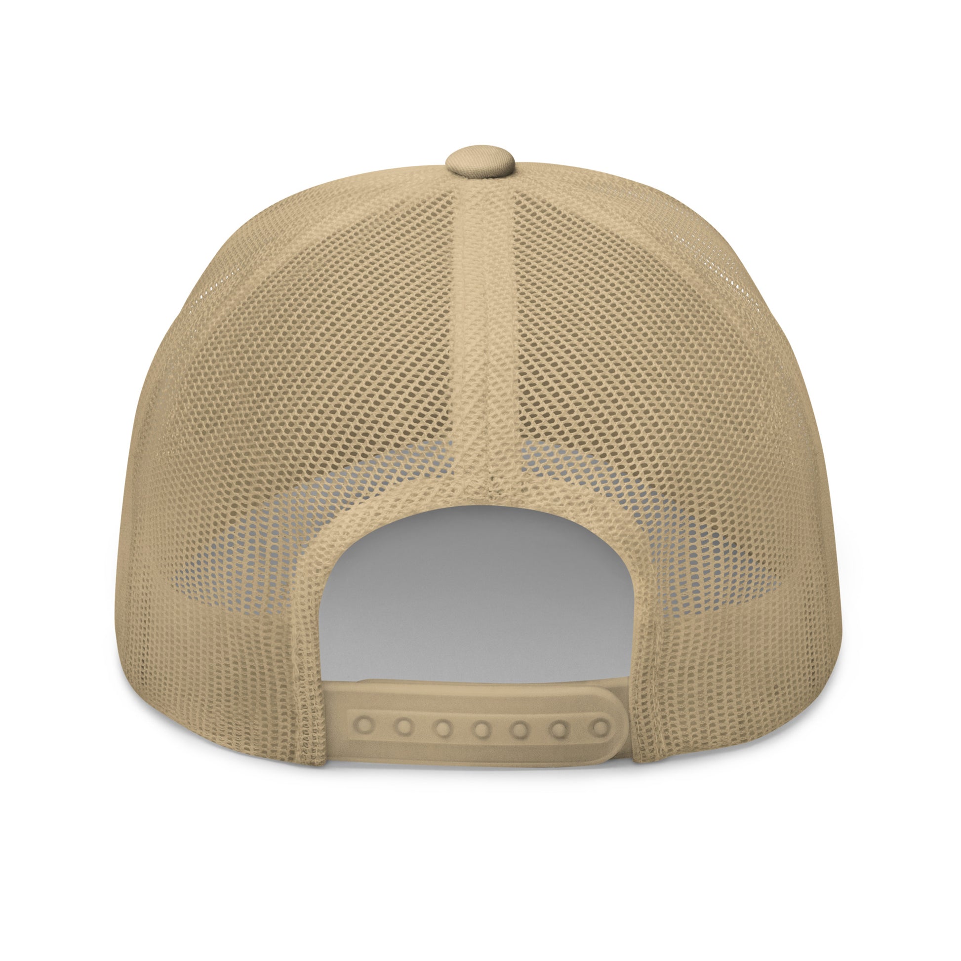 T316 Icon embroidered Christian trucker hat in khaki — Trinity 3:16 faith apparel