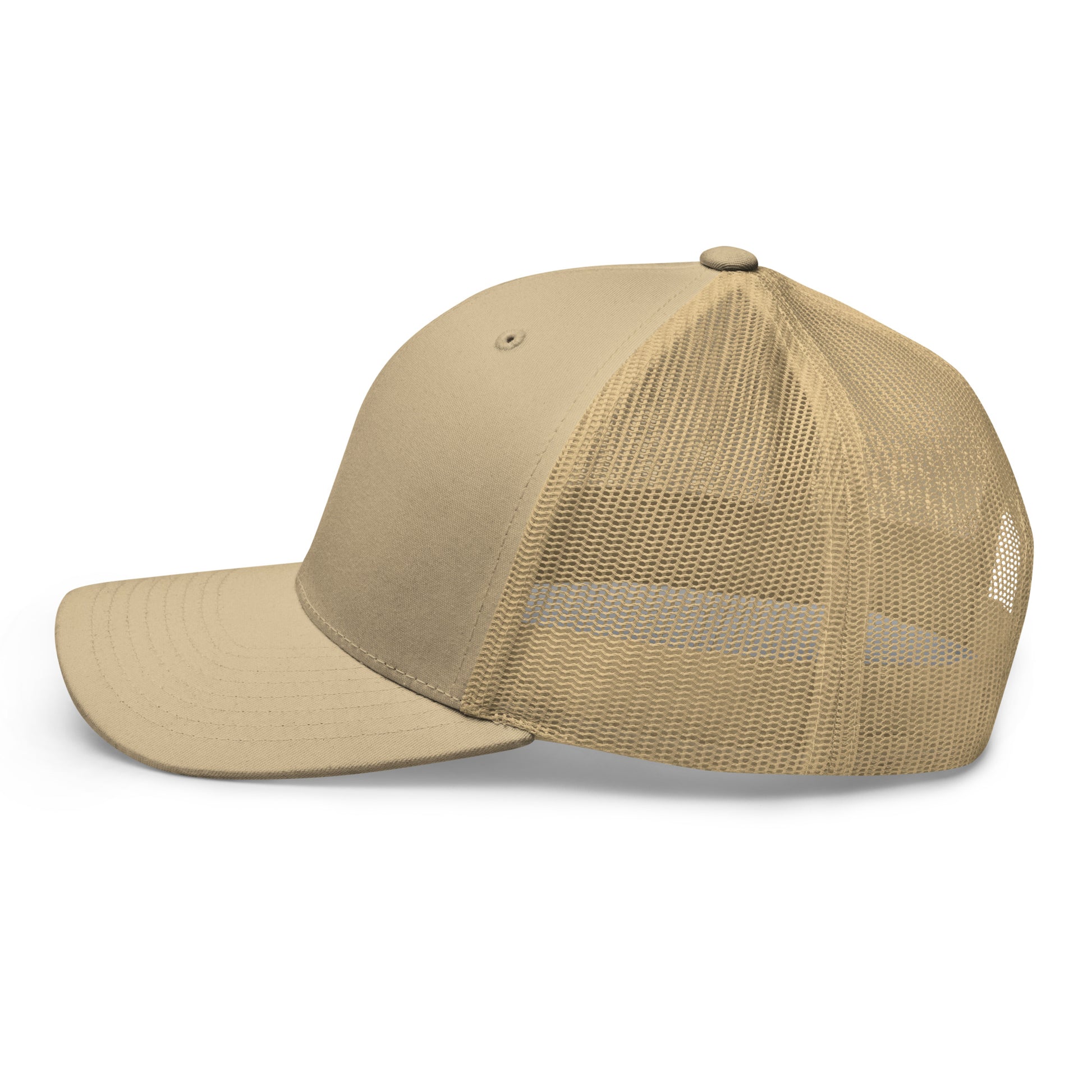 T316 Icon embroidered Christian trucker hat in khaki — Trinity 3:16 faith apparel