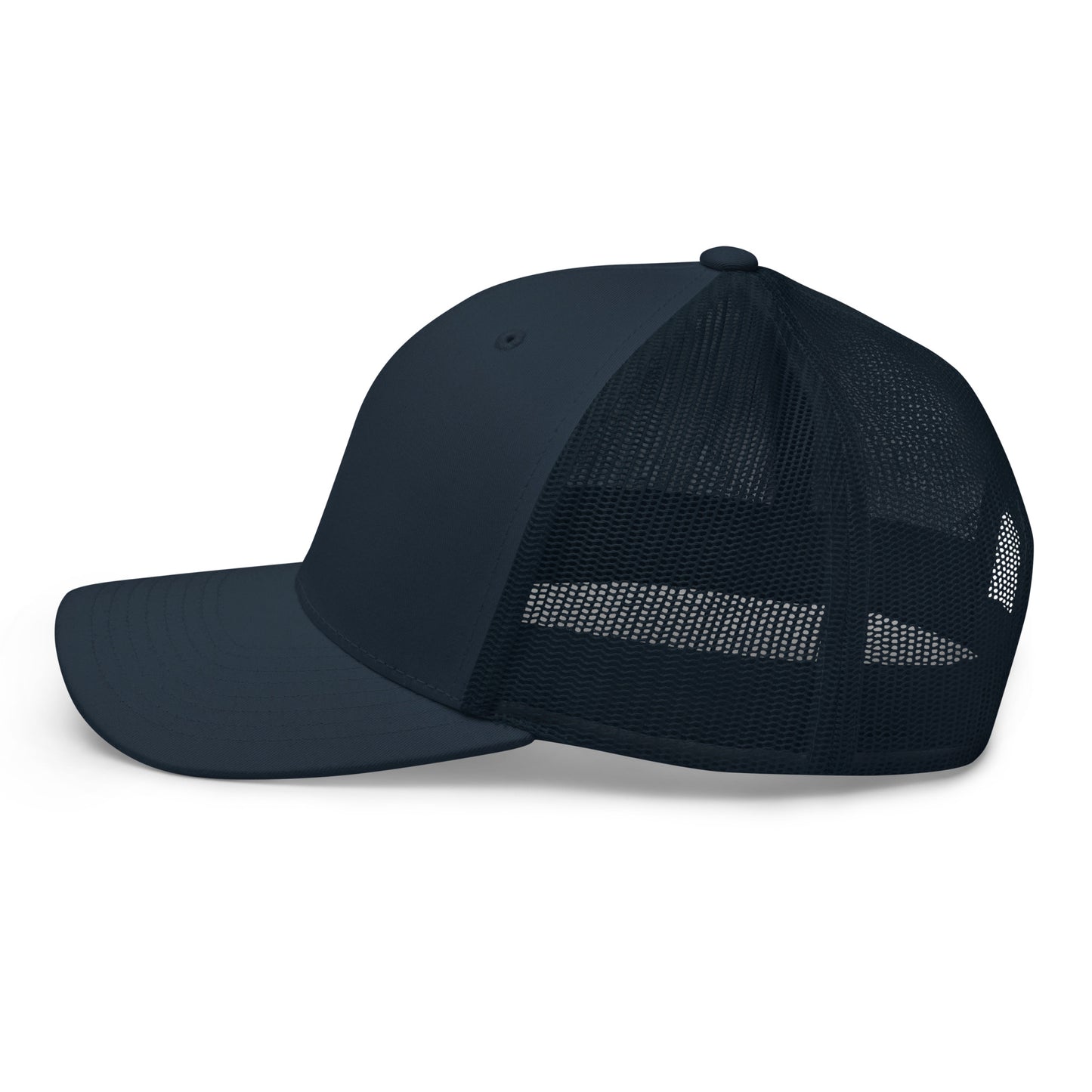 T316 Icon embroidered Christian trucker hat in navy — Trinity 3:16 faith apparel