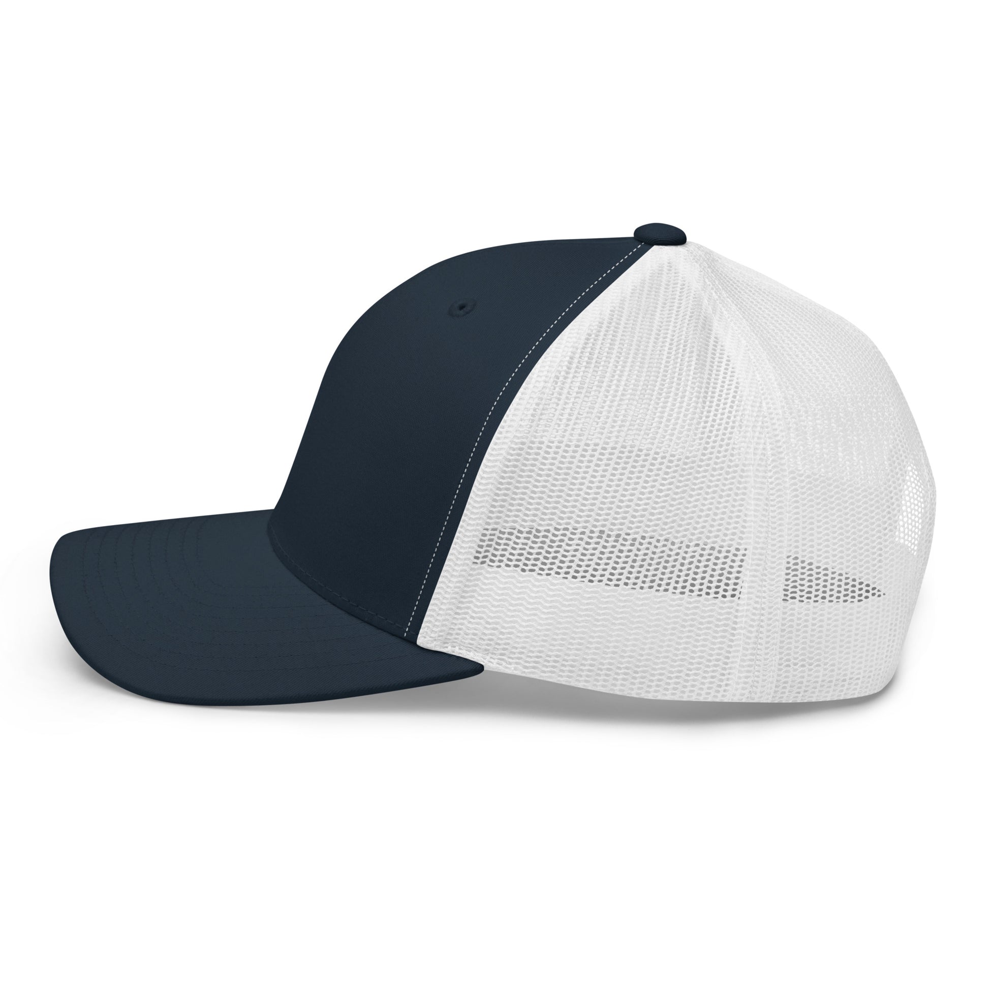 T316 Icon embroidered Christian trucker hat in navy/white — Trinity 3:16 faith apparel