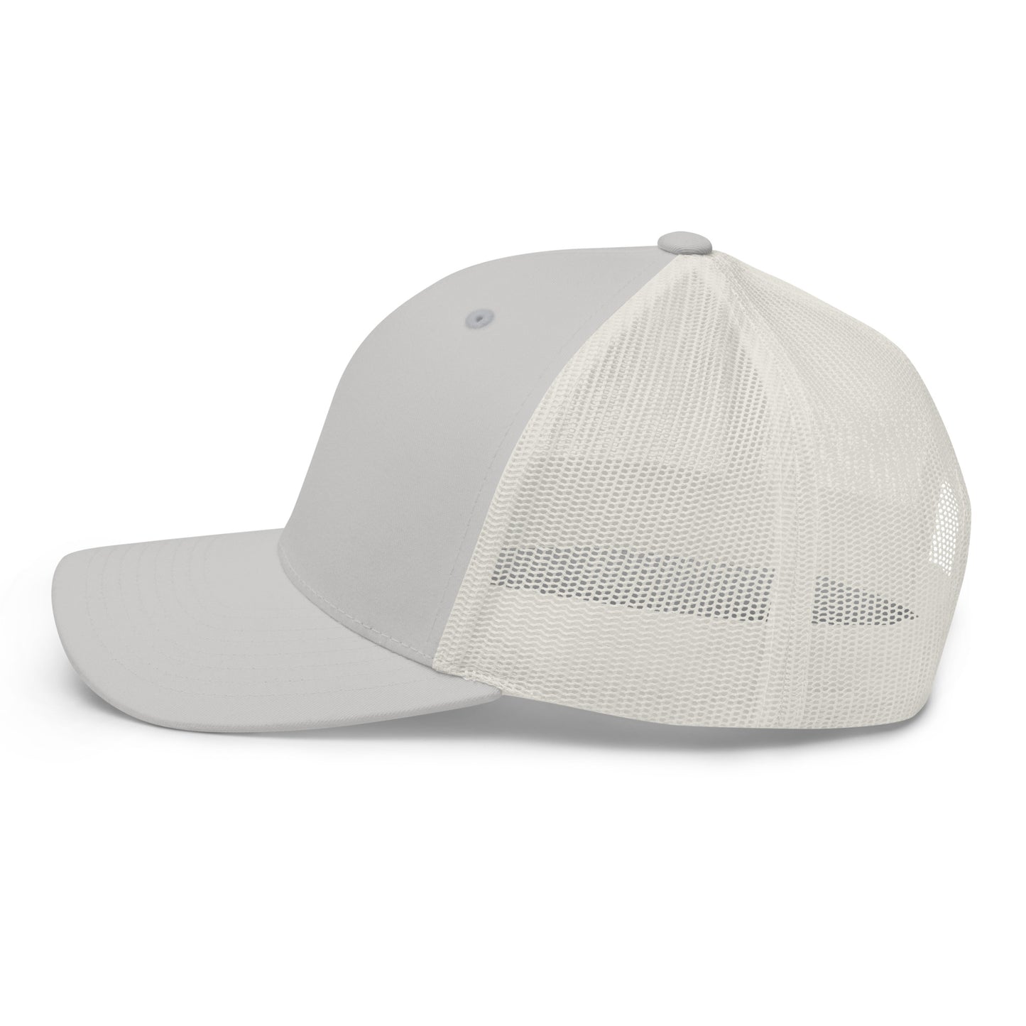 T316 Icon embroidered Christian trucker hat in silver — Trinity 3:16 faith apparel