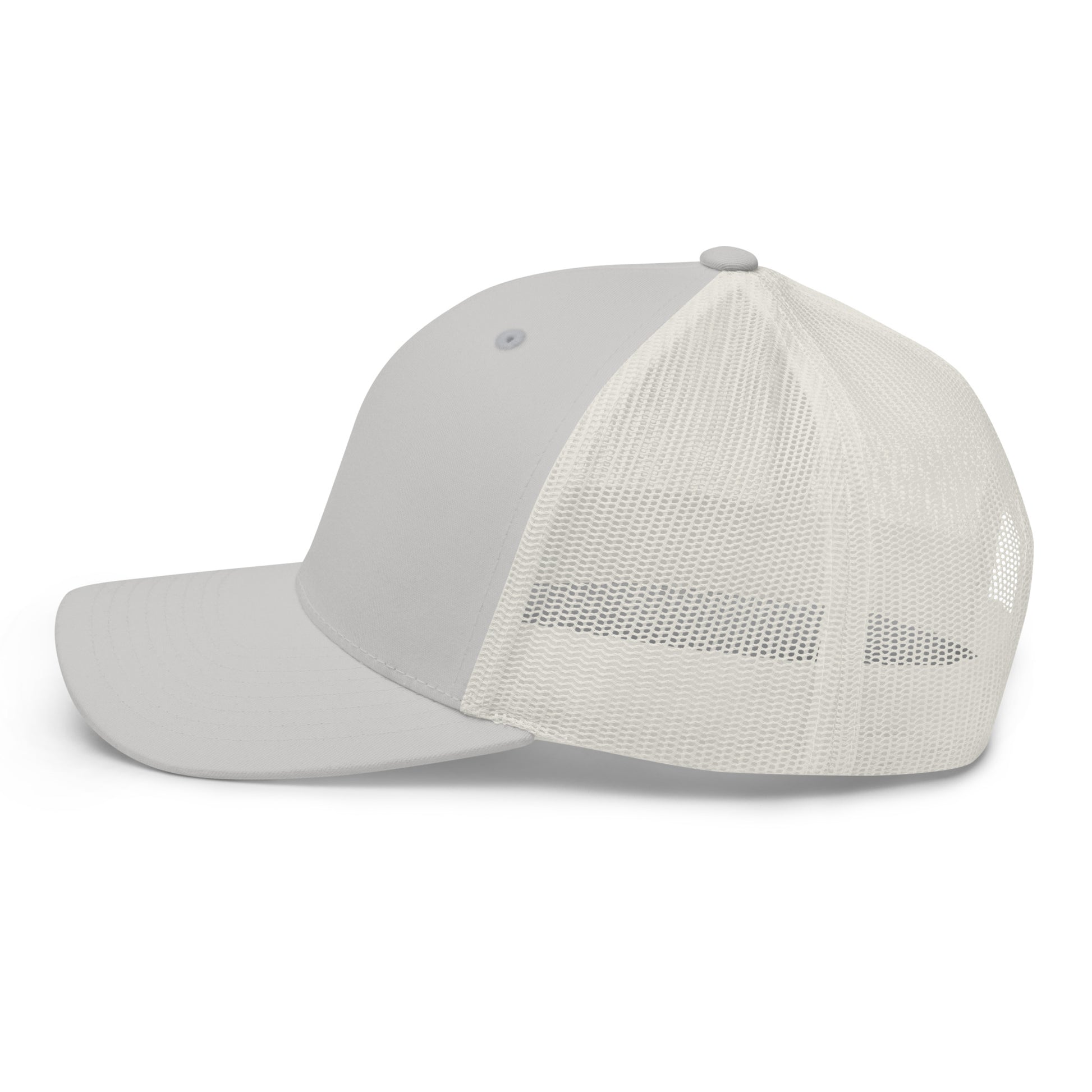T316 Icon embroidered Christian trucker hat in silver — Trinity 3:16 faith apparel