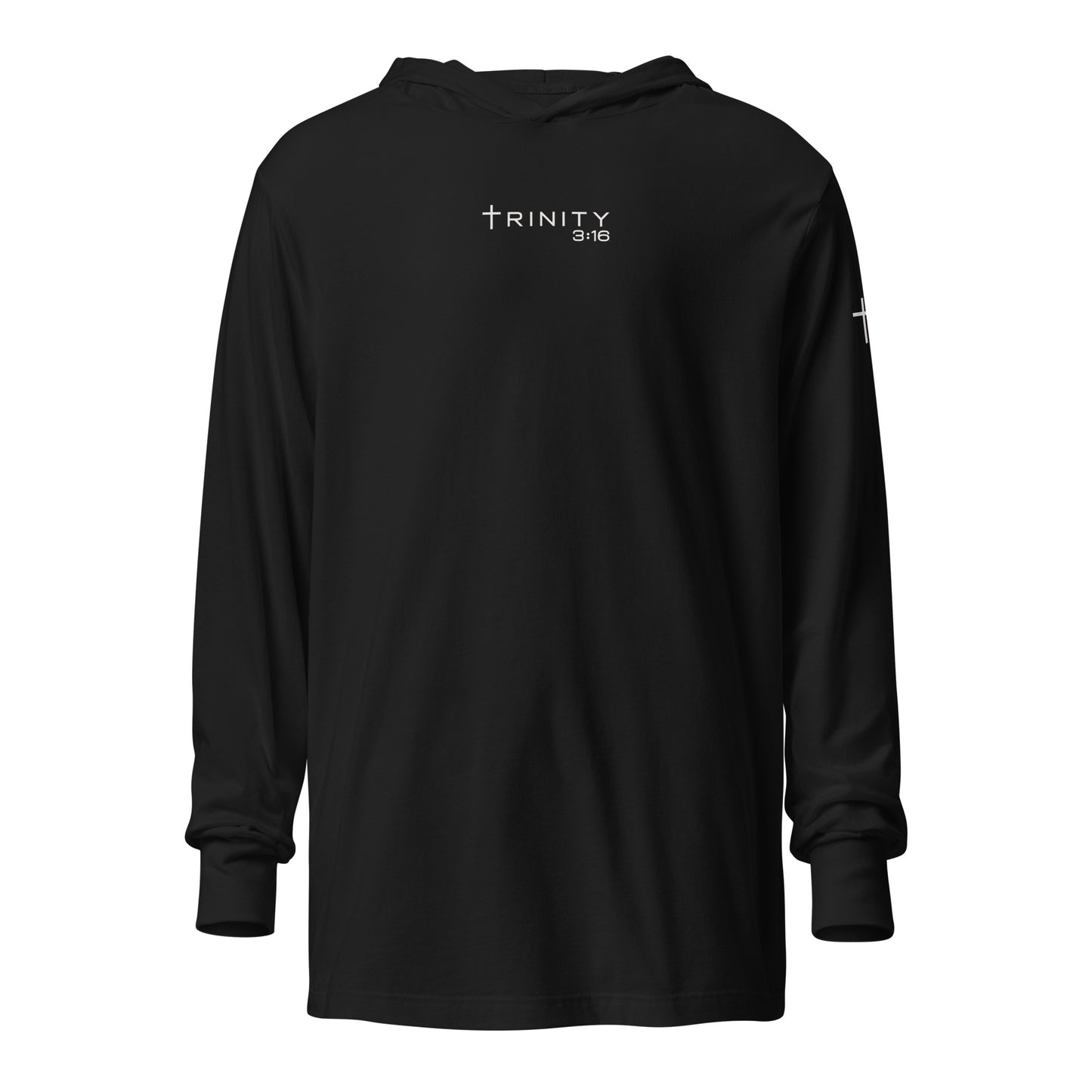 Trinity 3:16 Logo Christian jersey hoodie in black— Trinity 3:16 faith apparel