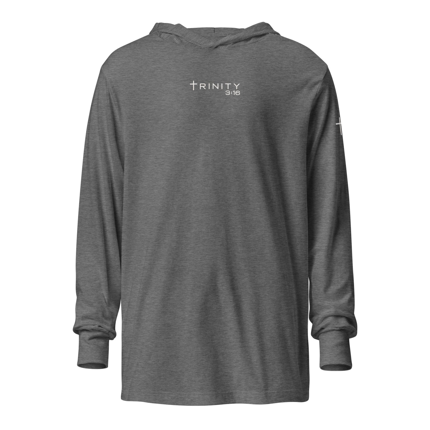 Trinity 3:16 Logo Christian jersey hoodie in grey— Trinity 3:16 faith apparel
