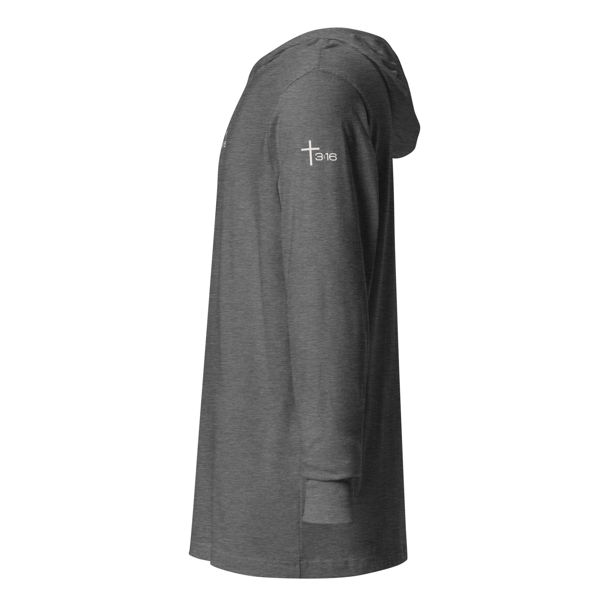 Trinity 3:16 Logo Christian jersey hoodie in grey— Trinity 3:16 faith apparel