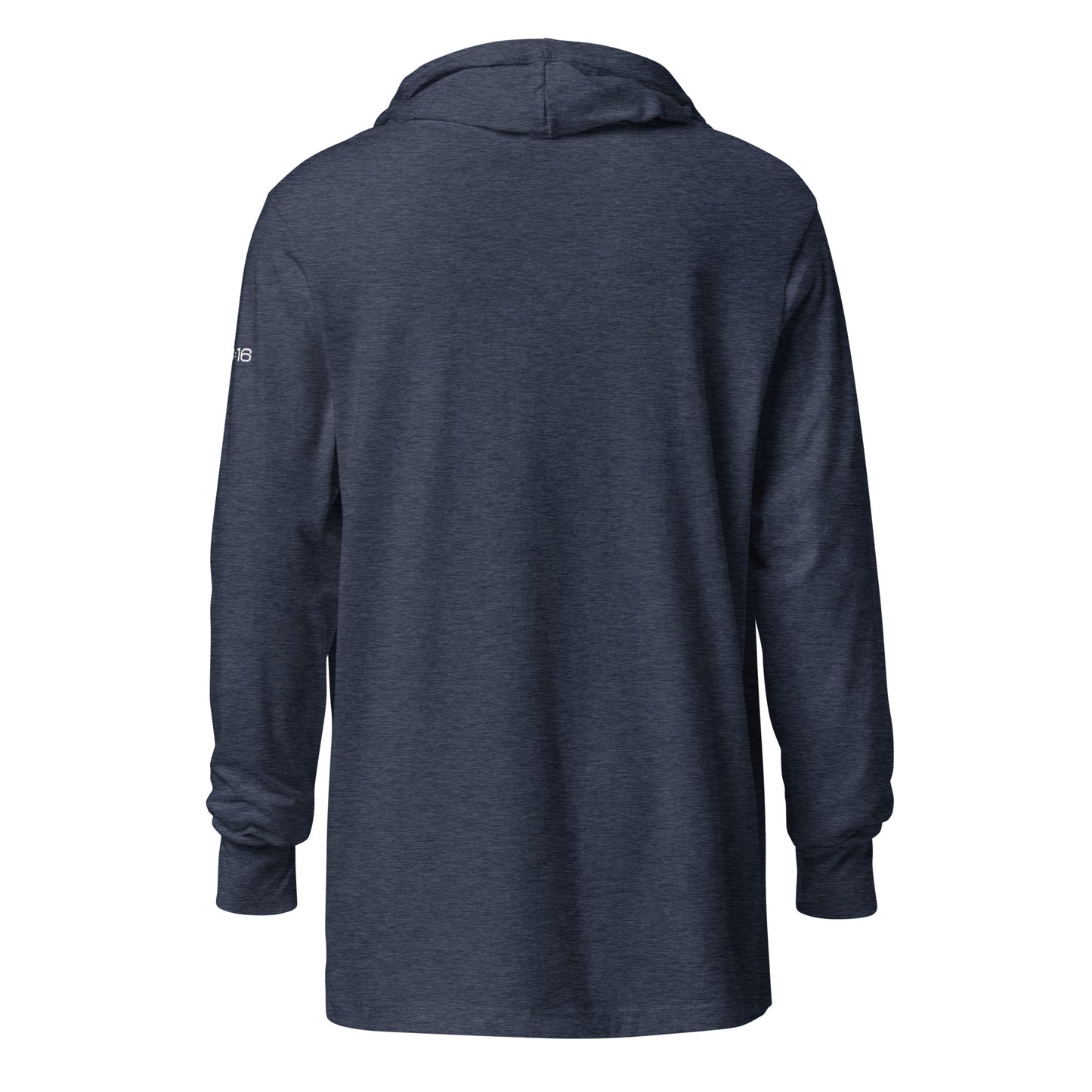 Trinity 3:16 Logo Christian jersey hoodie in heather navy— Trinity 3:16 faith apparel