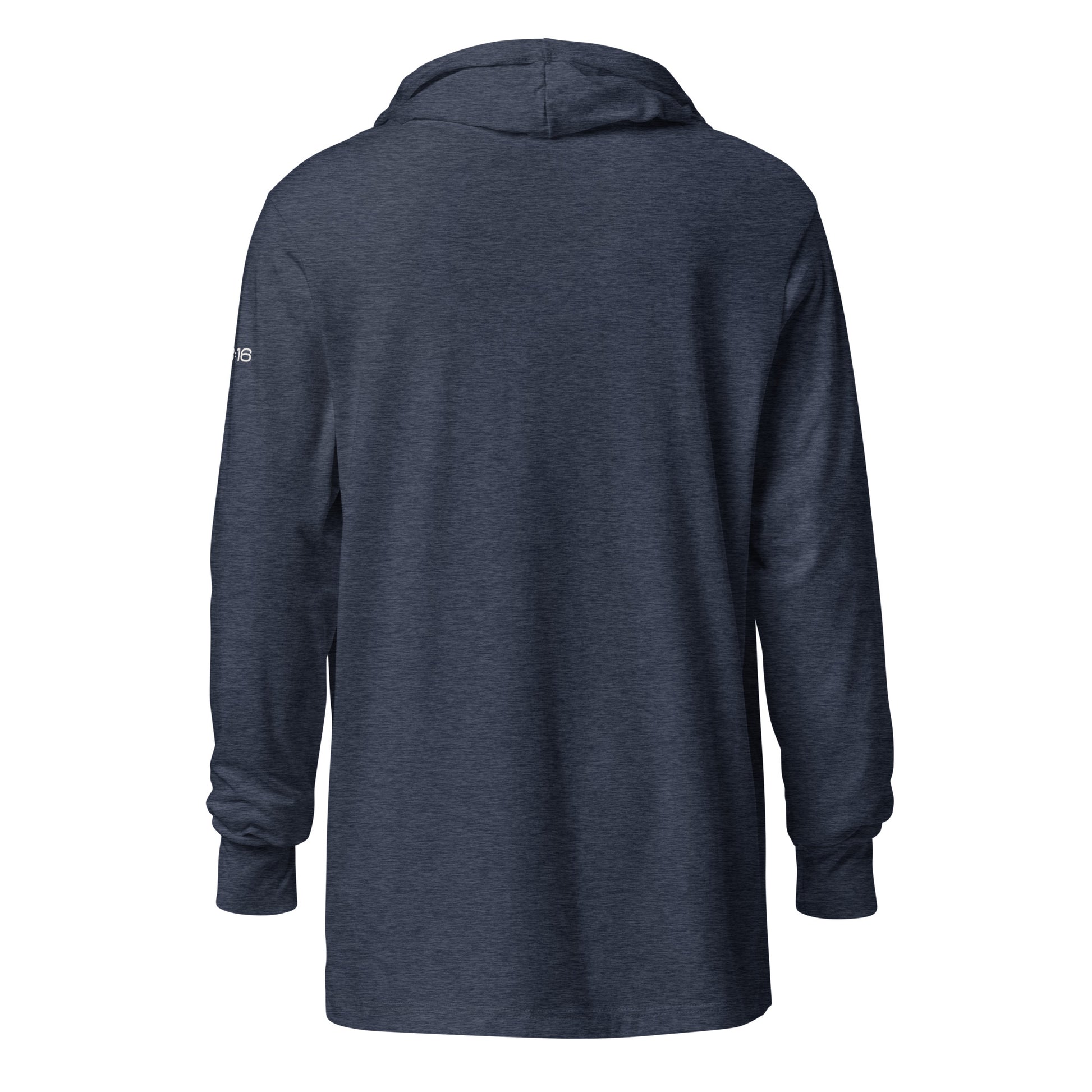 Trinity 3:16 Logo Christian jersey hoodie in heather navy— Trinity 3:16 faith apparel