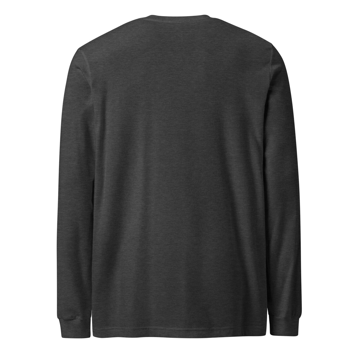 Trinity 3:16 Logo Christian long sleeve tee in dark grey heather— Trinity 3:16 faith apparel
