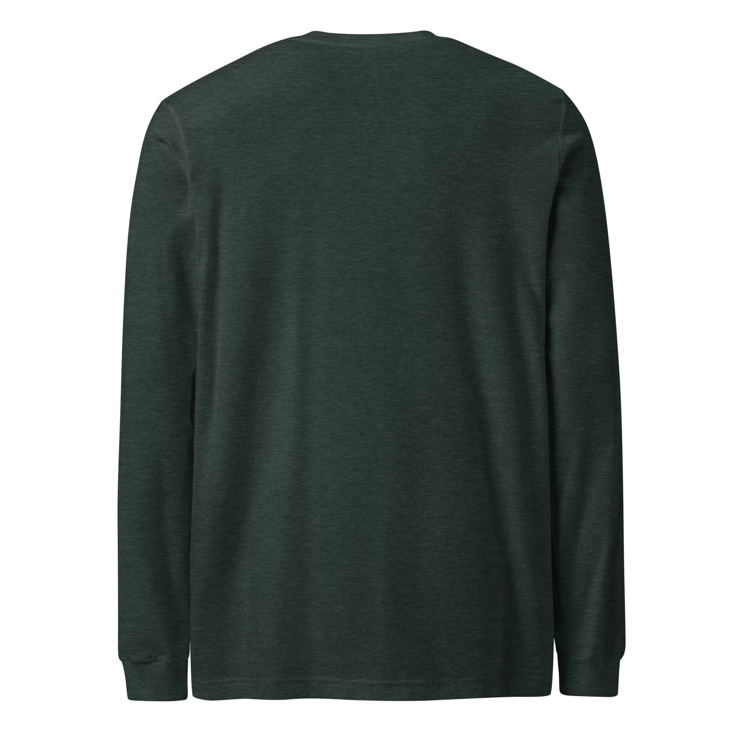 Trinity 3:16 Logo Christian long sleeve tee in heather forest— Trinity 3:16 faith apparel