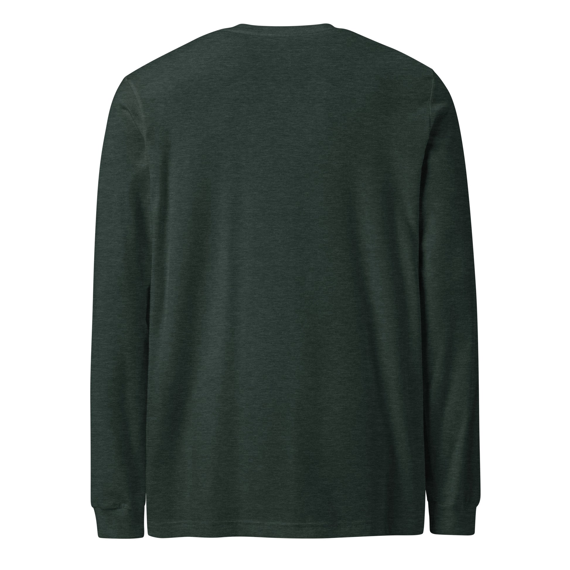 Trinity 3:16 Logo Christian long sleeve tee in heather forest— Trinity 3:16 faith apparel