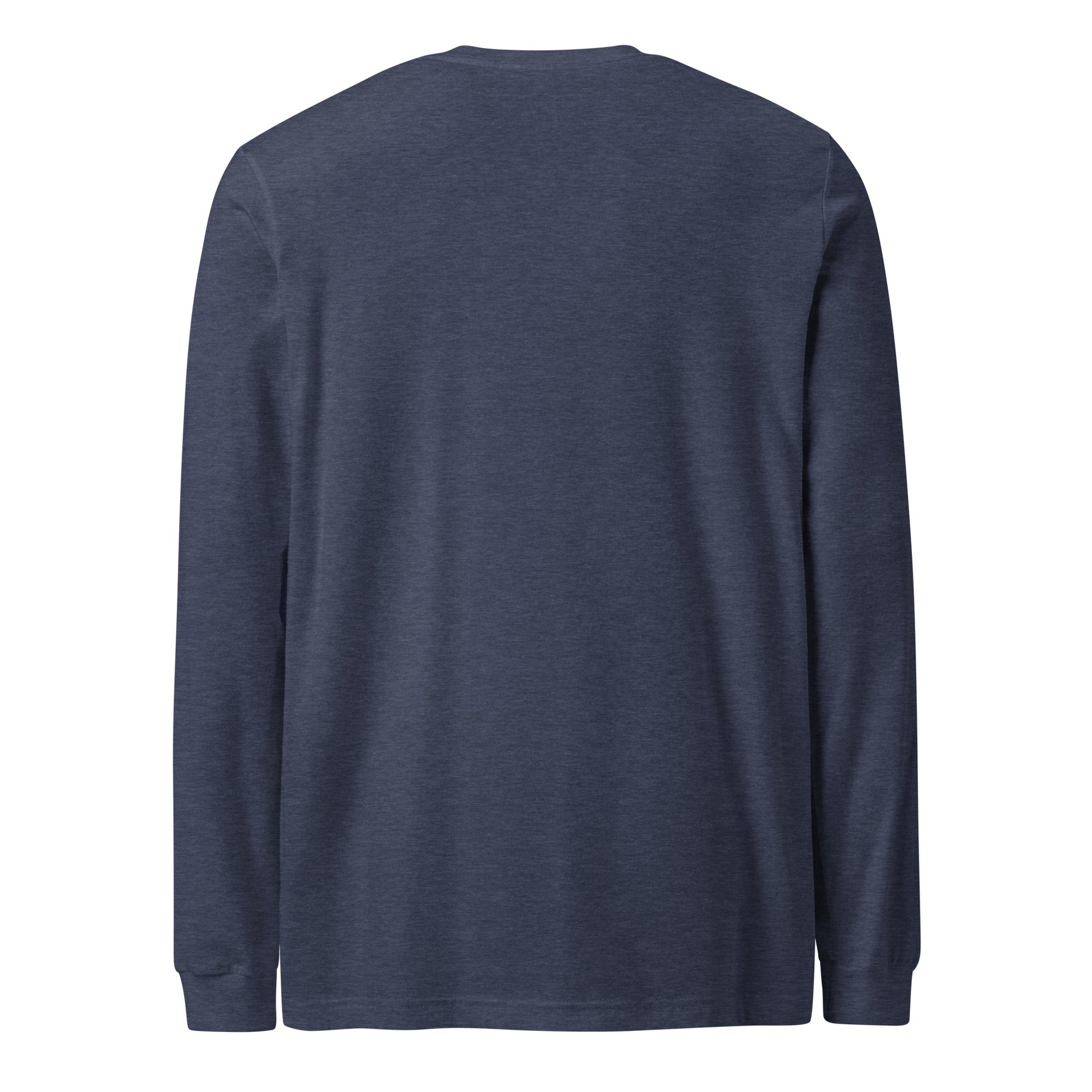 Trinity 3:16 Logo Christian long sleeve tee in heather navy— Trinity 3:16 faith apparel