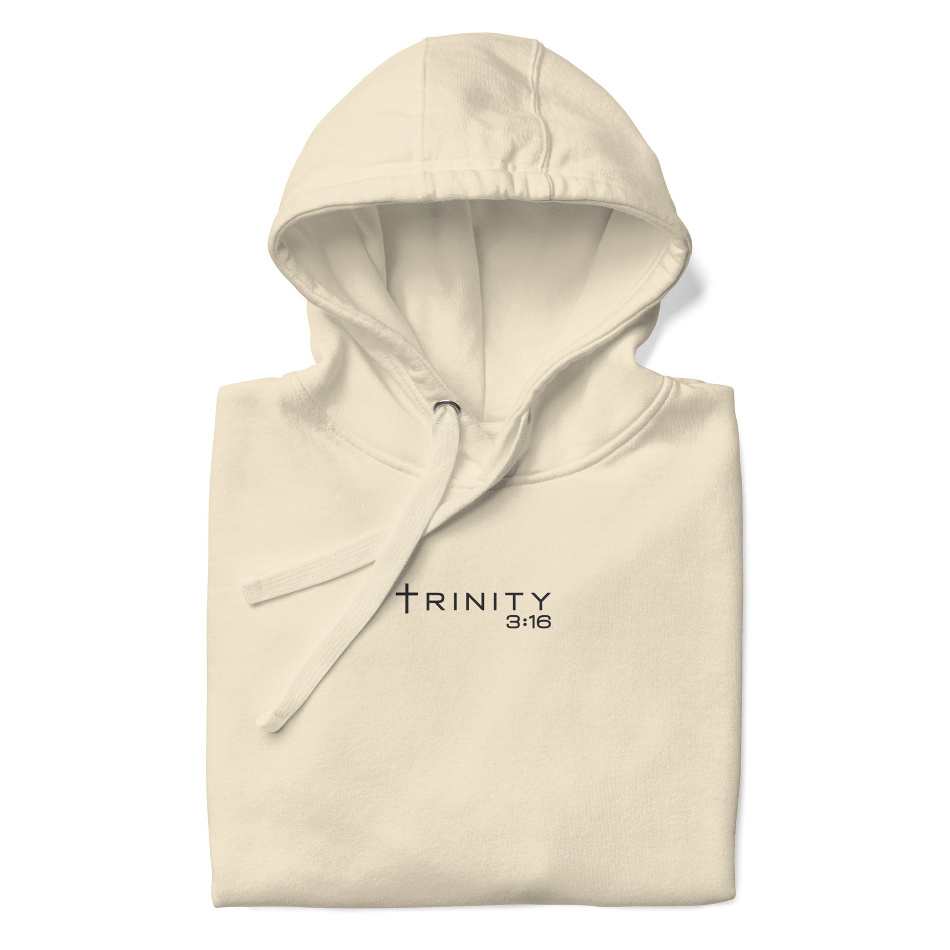 T316 Logo Christian hoodie in Bone — Trinity 3:16 faith apparel