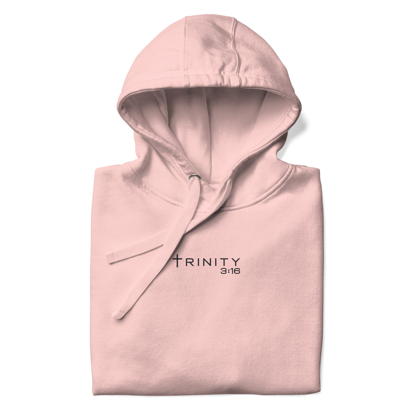T316 Logo Christian hoodie in Soft Pink— Trinity 3:16 faith apparel