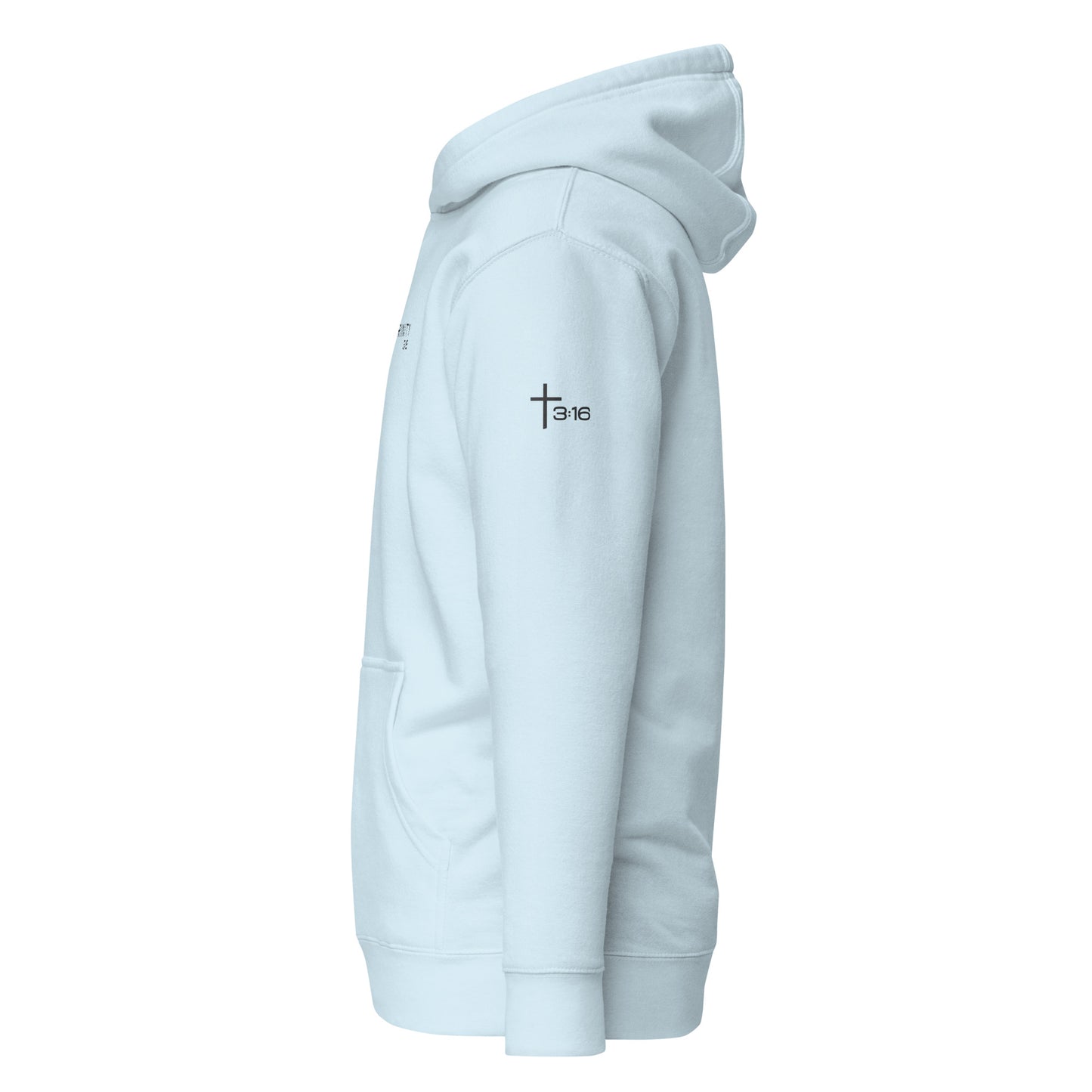 T316 Logo Christian hoodie in Sky Blue— Trinity 3:16 faith apparel
