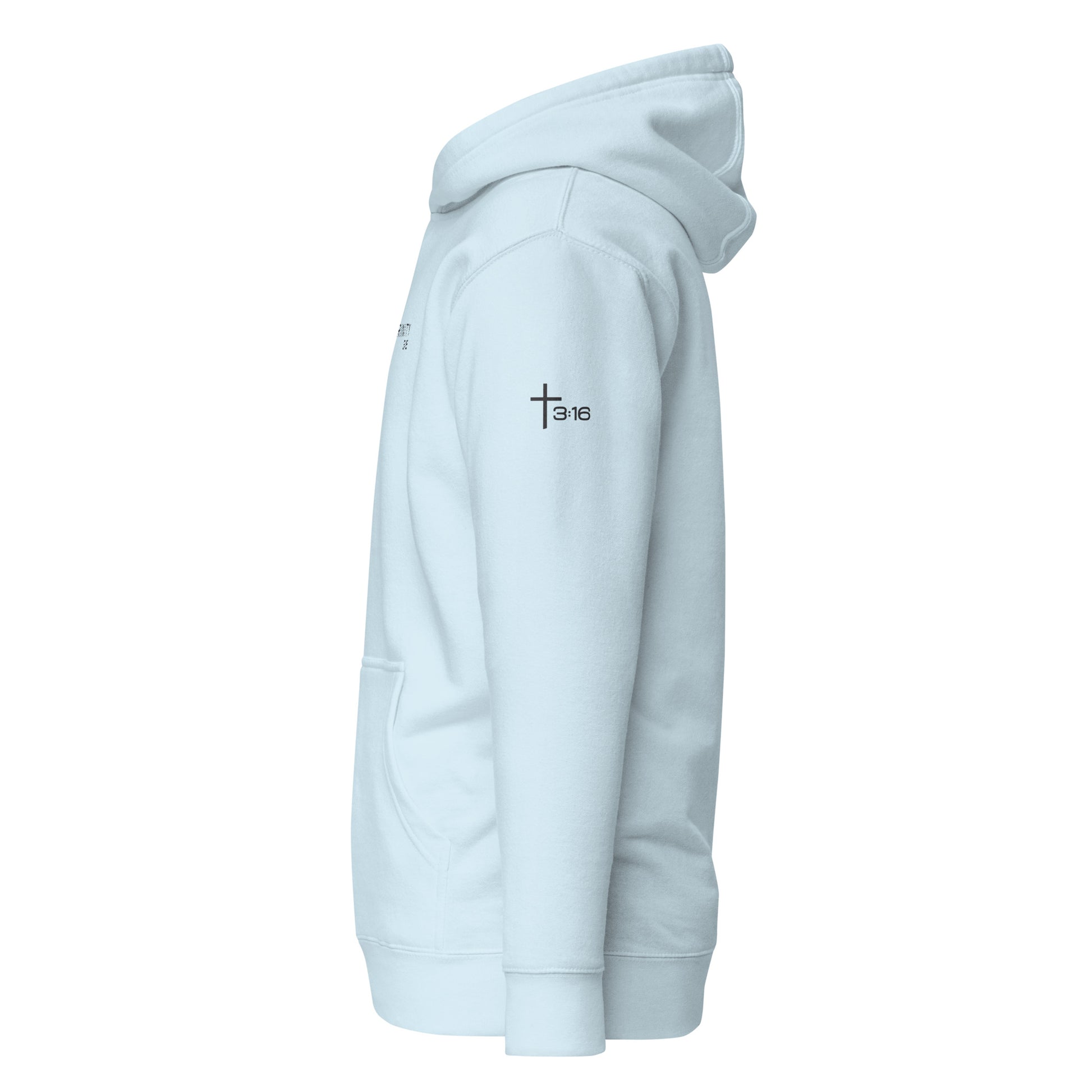 T316 Logo Christian hoodie in Sky Blue— Trinity 3:16 faith apparel