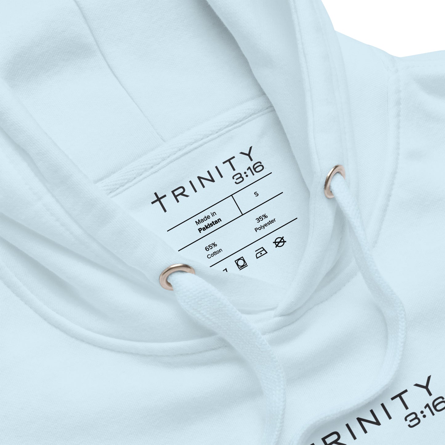 T316 Logo Christian hoodie in Sky Blue— Trinity 3:16 faith apparel