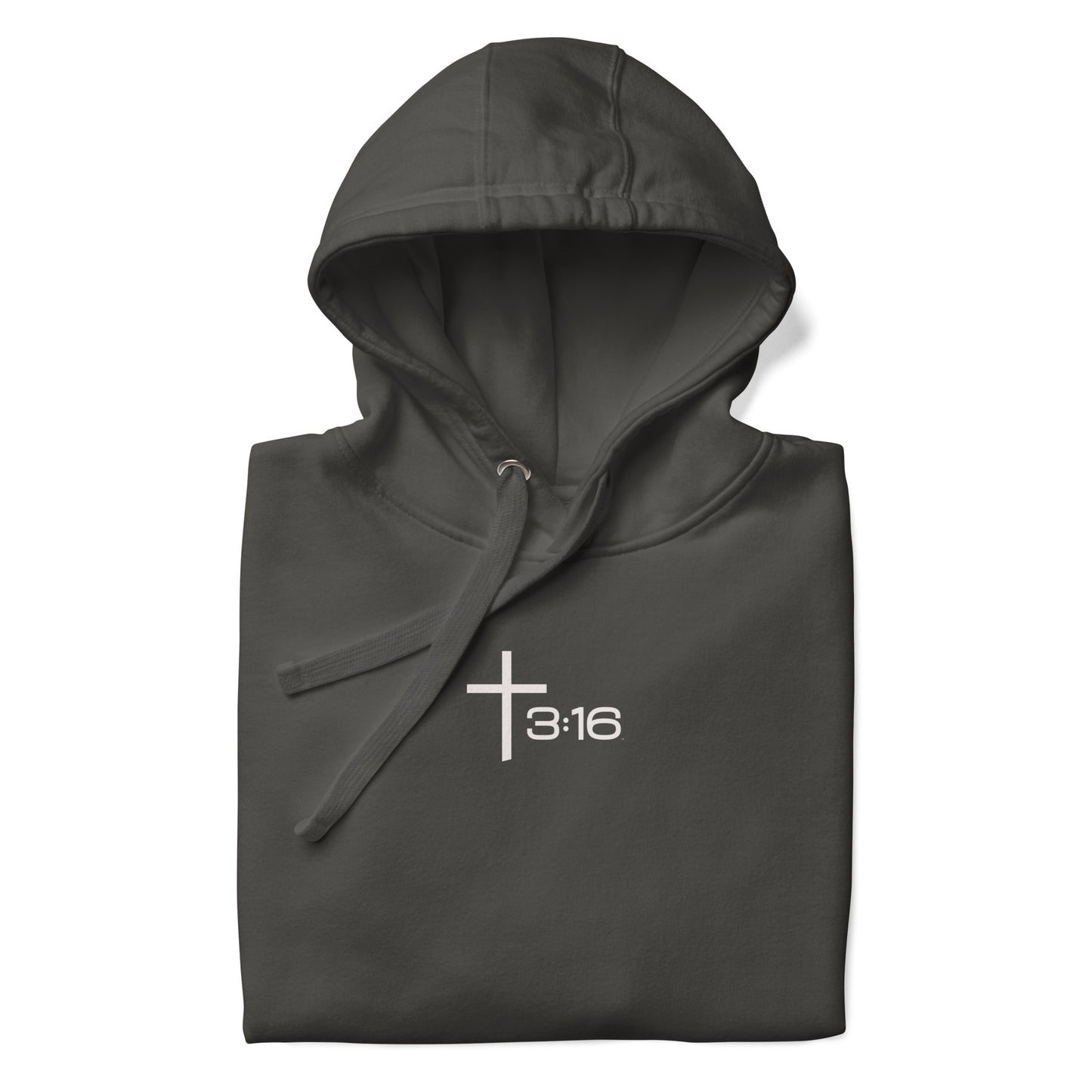 T316 Icon Christian hoodie in grey— Trinity 3:16 faith apparel