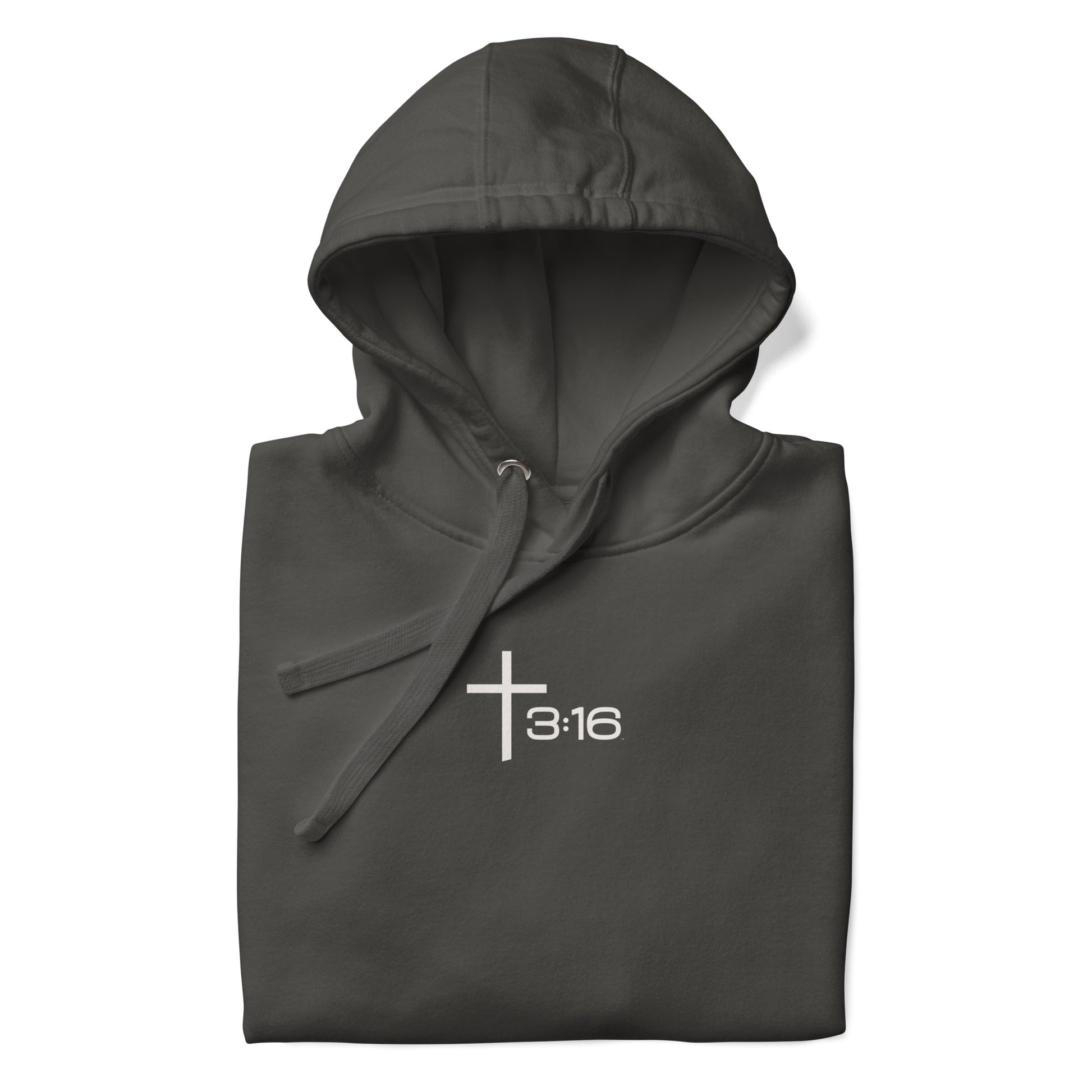 T316 Icon Christian hoodie in grey— Trinity 3:16 faith apparel