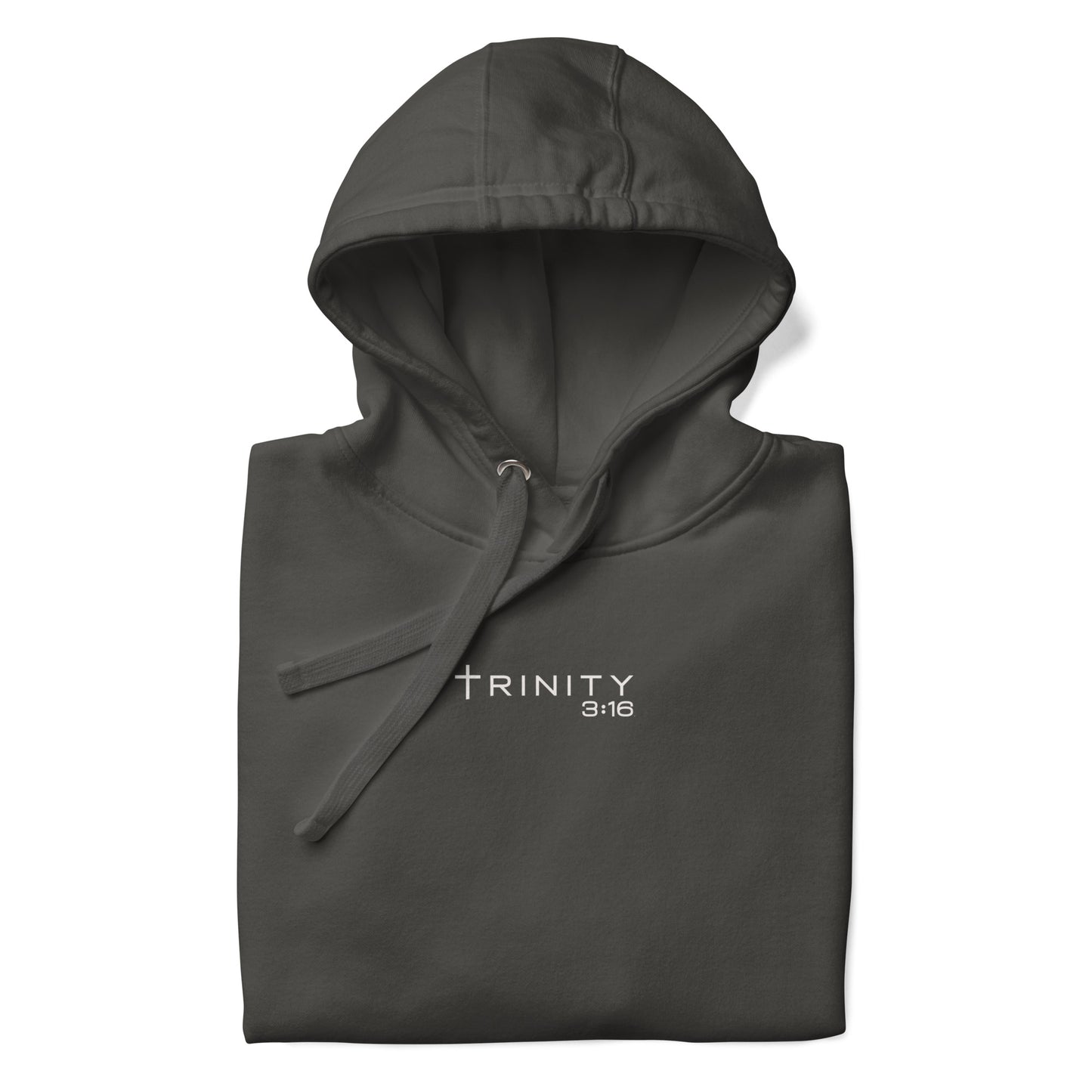 T316 Logo Christian hoodie in grey — Trinity 3:16 faith apparel