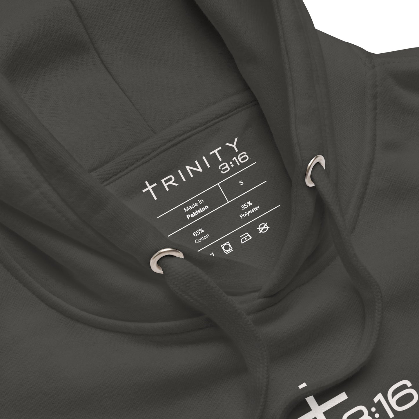 T316 Icon Christian hoodie in grey— Trinity 3:16 faith apparel
