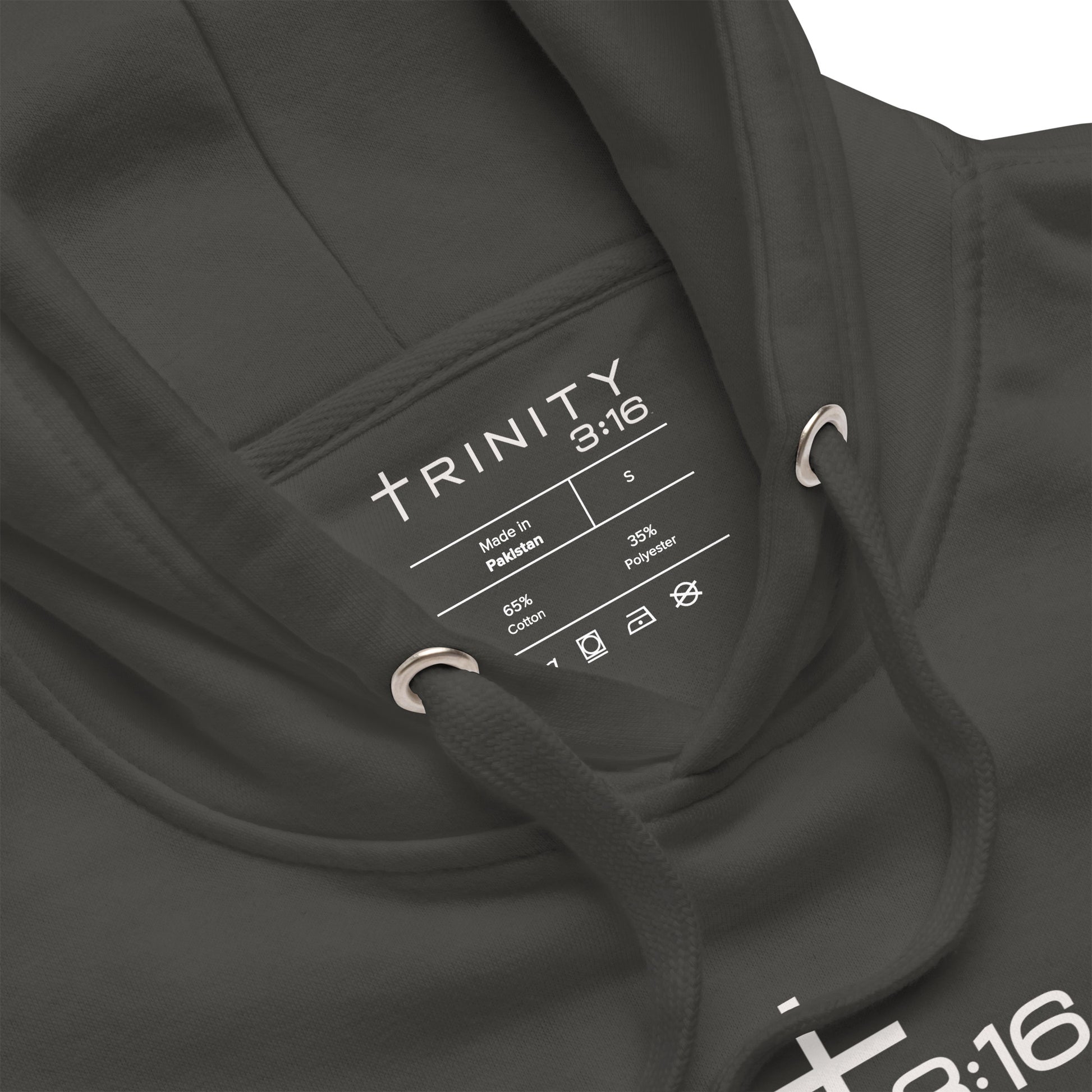 T316 Icon Christian hoodie in grey— Trinity 3:16 faith apparel