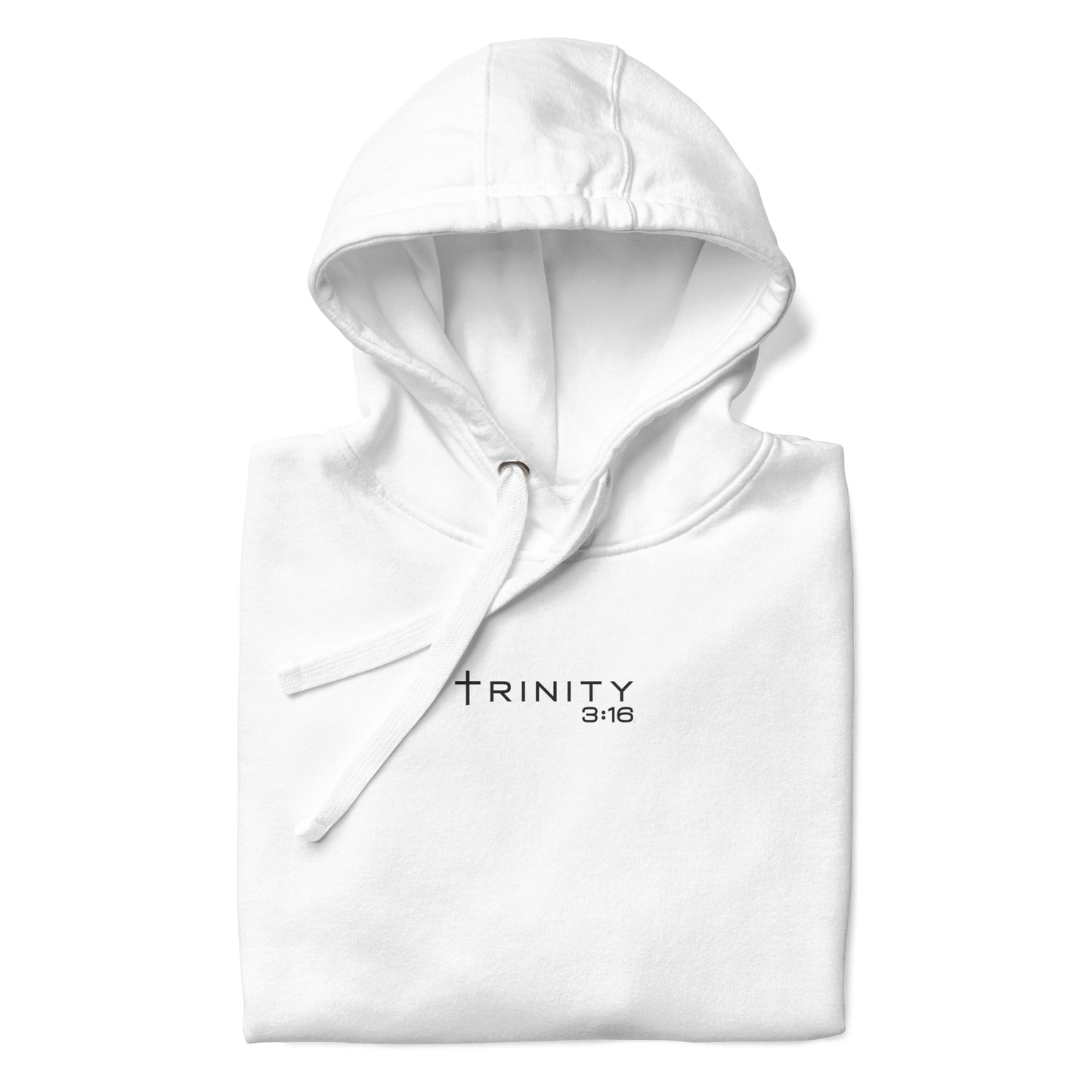 T316 Logo Christian hoodie in White— Trinity 3:16 faith apparel