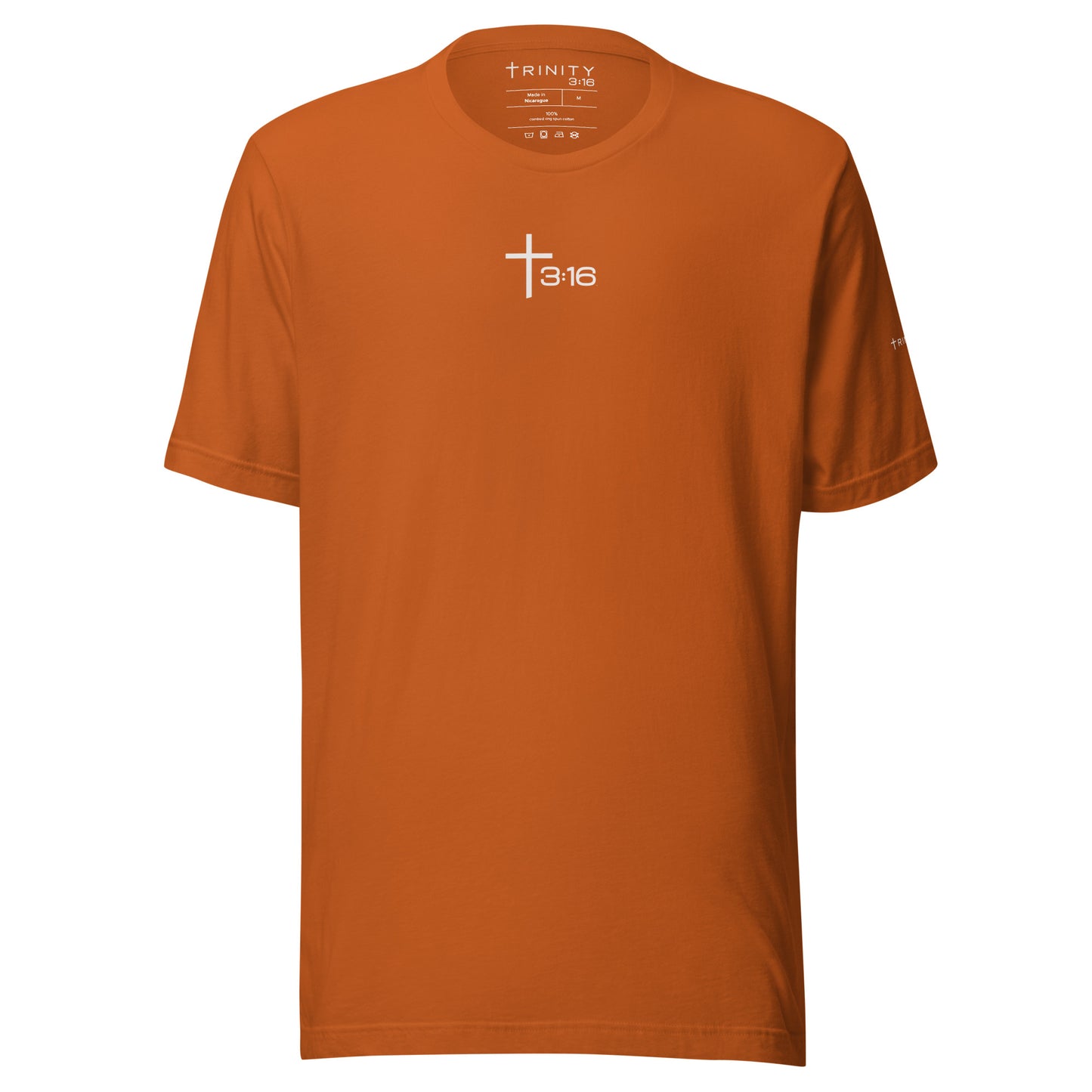 T316 Icon Christian tee in autumn— Trinity 3:16 faith apparel