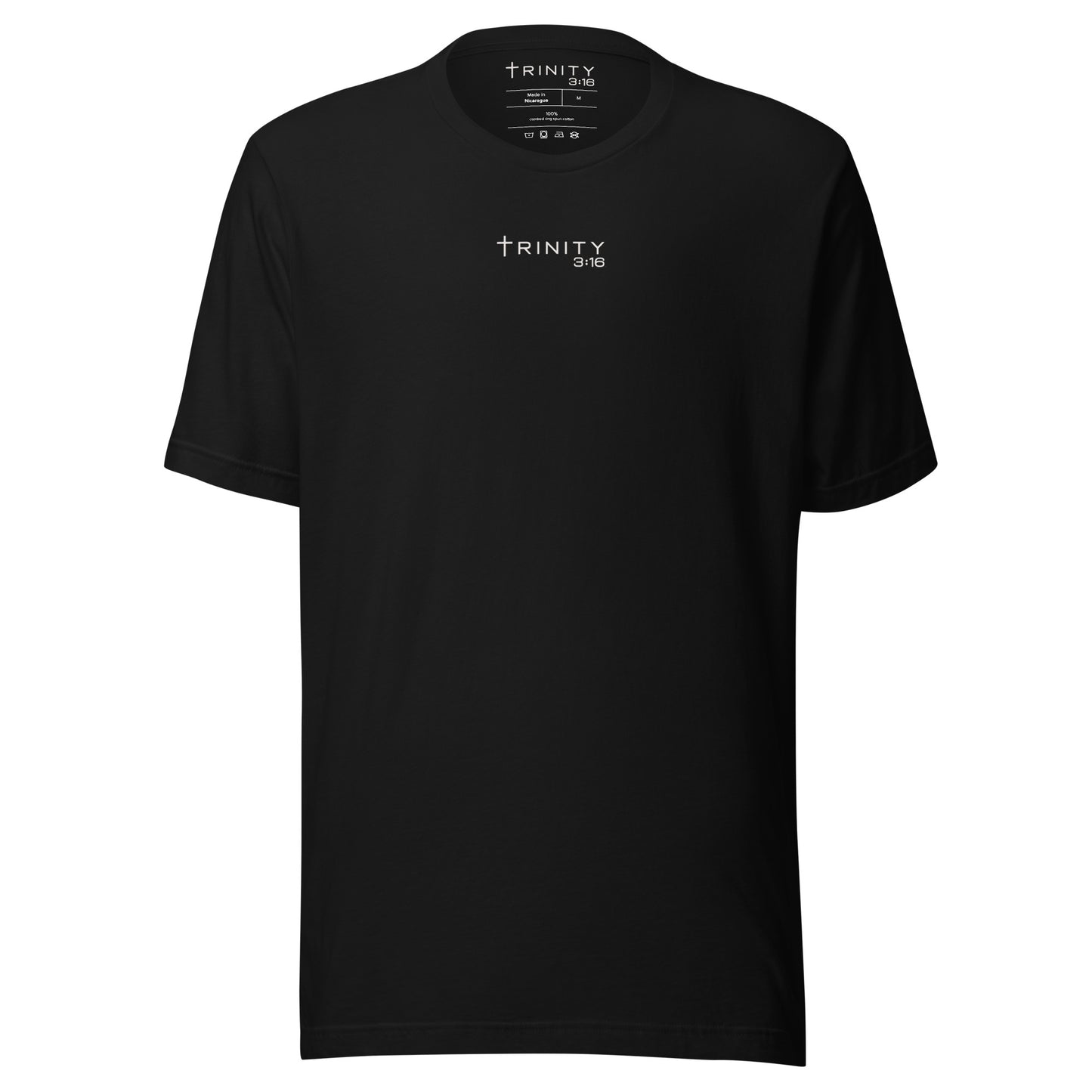 Lion of Judah Christian tee in black — Trinity 3:16 faith apparel