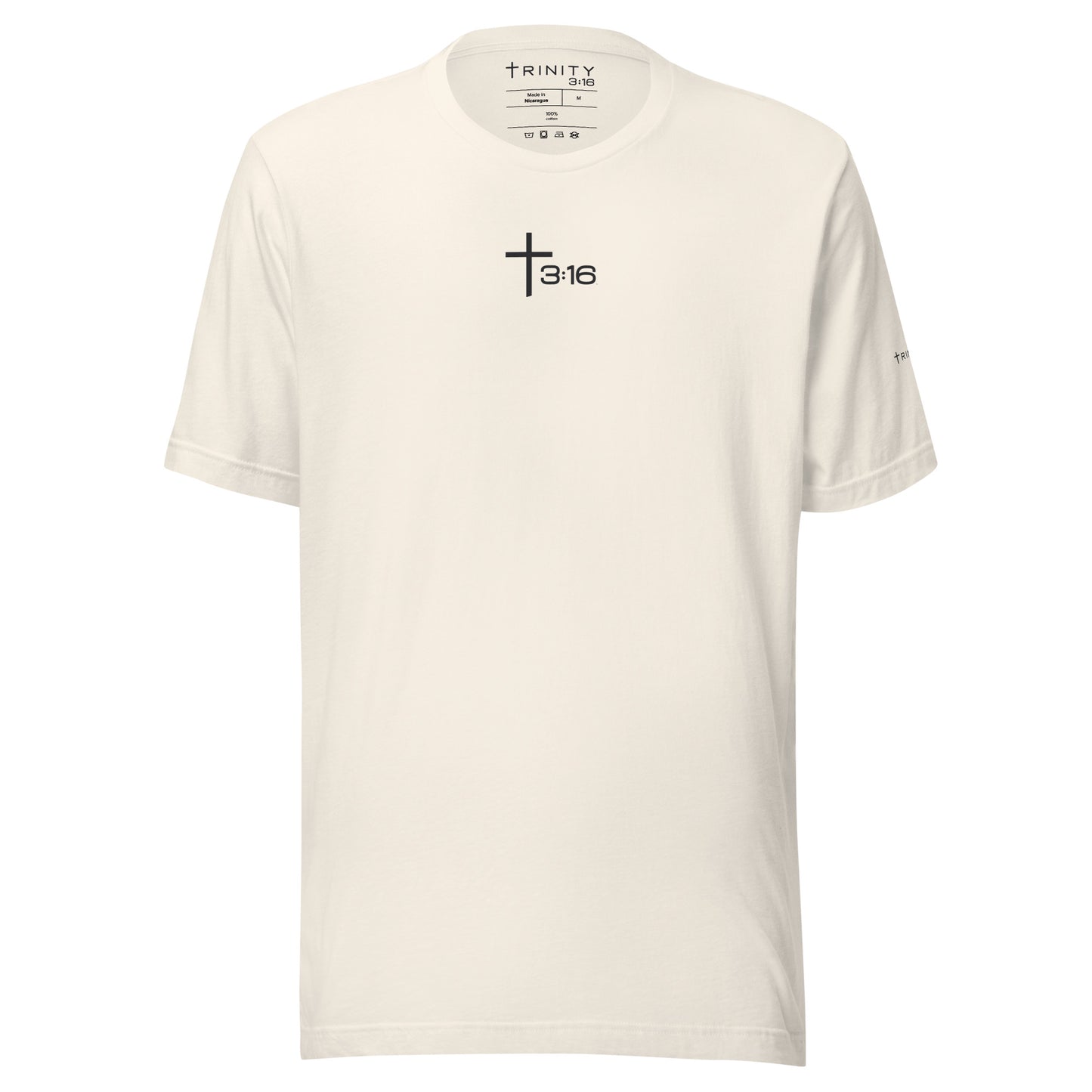 T316 Icon Christian tee in vintage white— Trinity 3:16 faith apparel