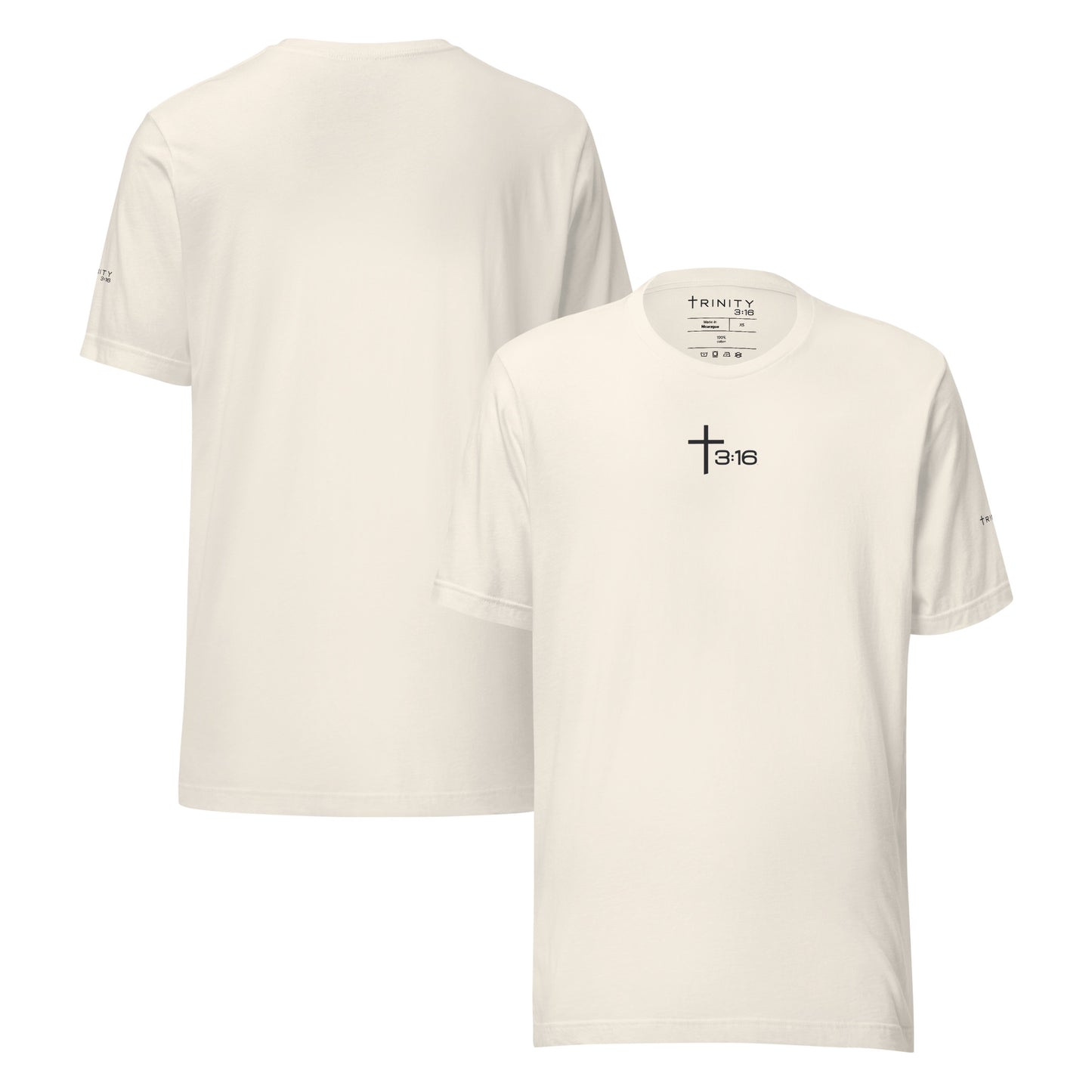 T316 Icon Christian tee in vintage white— Trinity 3:16 faith apparel