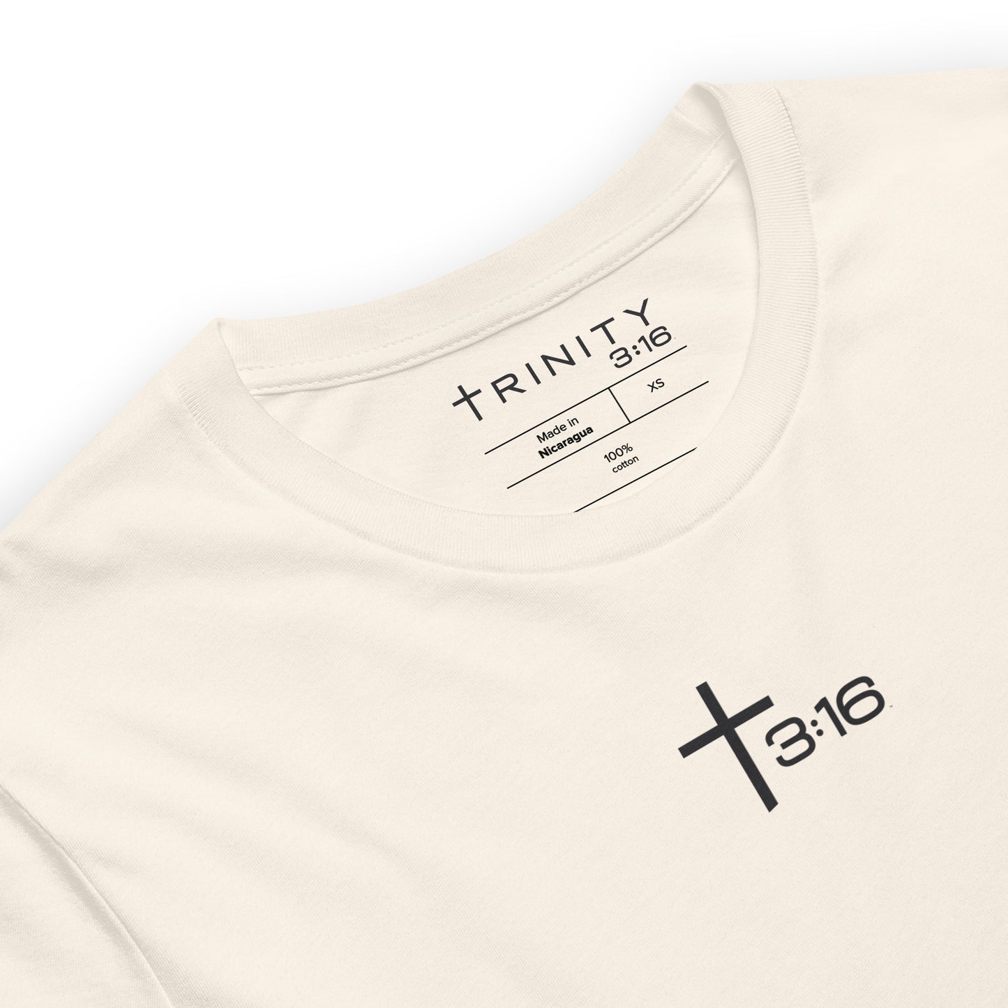T316 Icon Christian tee in vintage white— Trinity 3:16 faith apparel